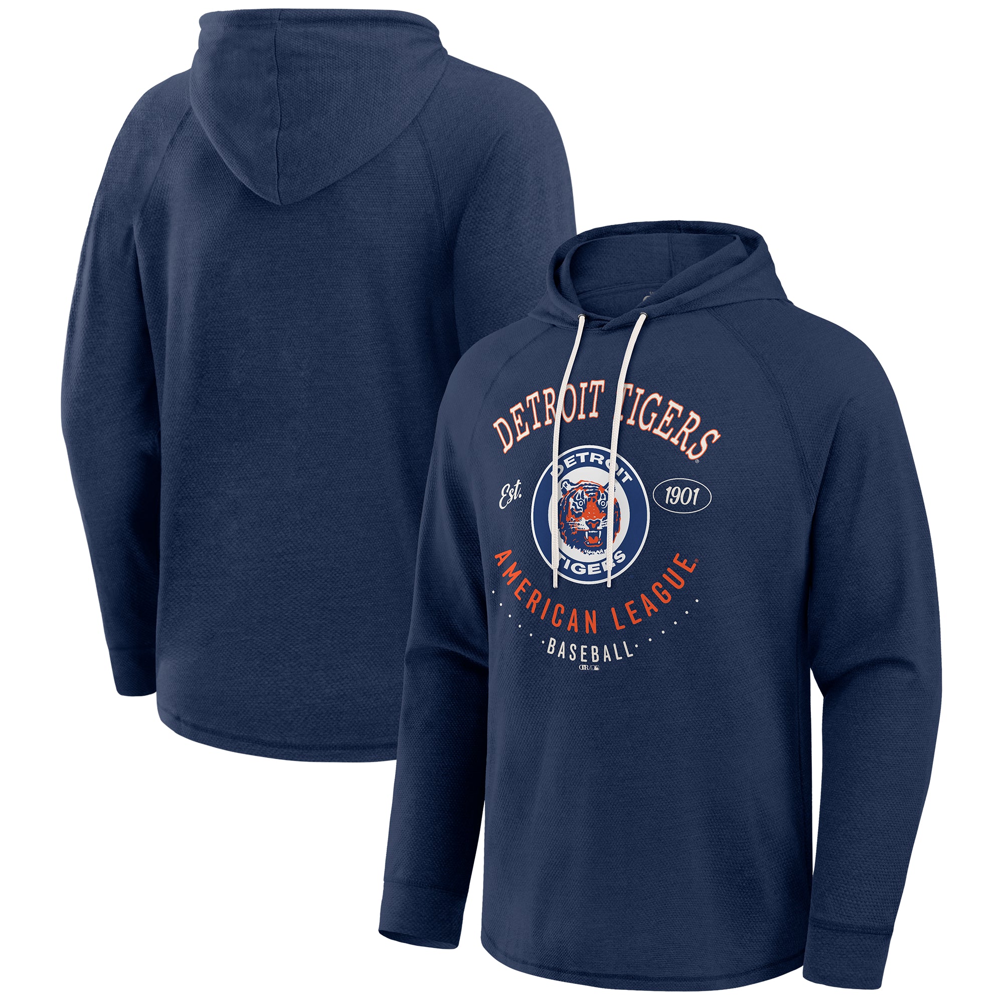 Men's Darius Rucker Collection by Fanatics Blue Detroit Tigers Raglan Hooded Long Sleeve T-Shirt