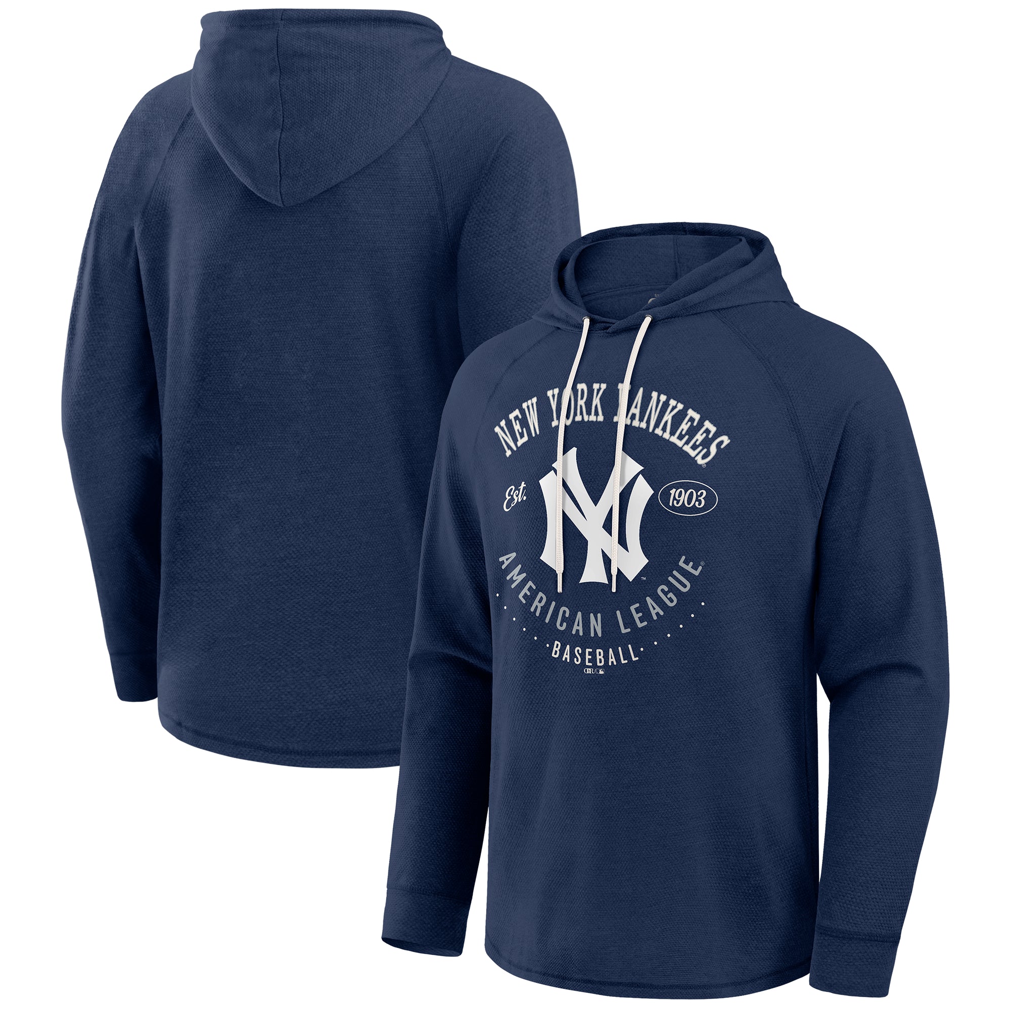 Men's Darius Rucker Collection by Fanatics Navy New York Yankees Raglan Hooded Long Sleeve T-Shirt