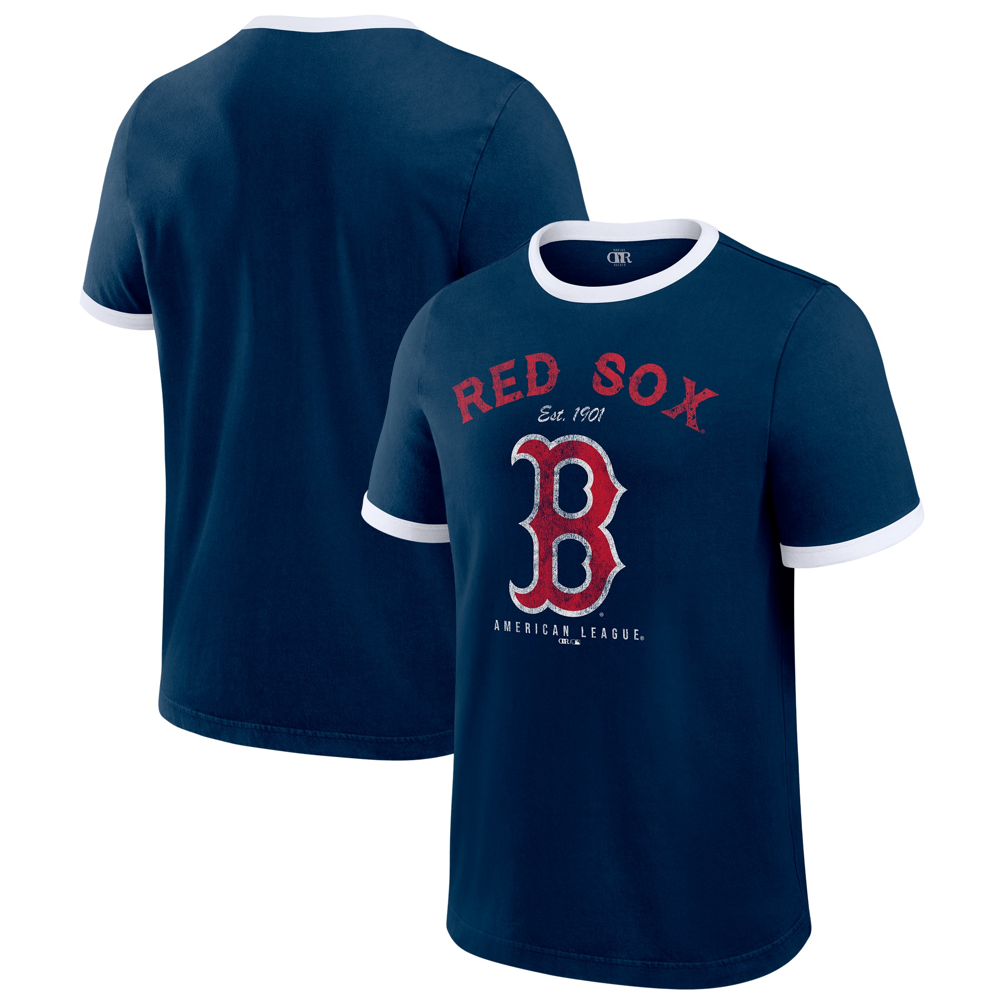 Men's Darius Rucker Collection by Fanatics Navy Boston Red Sox Washed Ringer T-Shirt