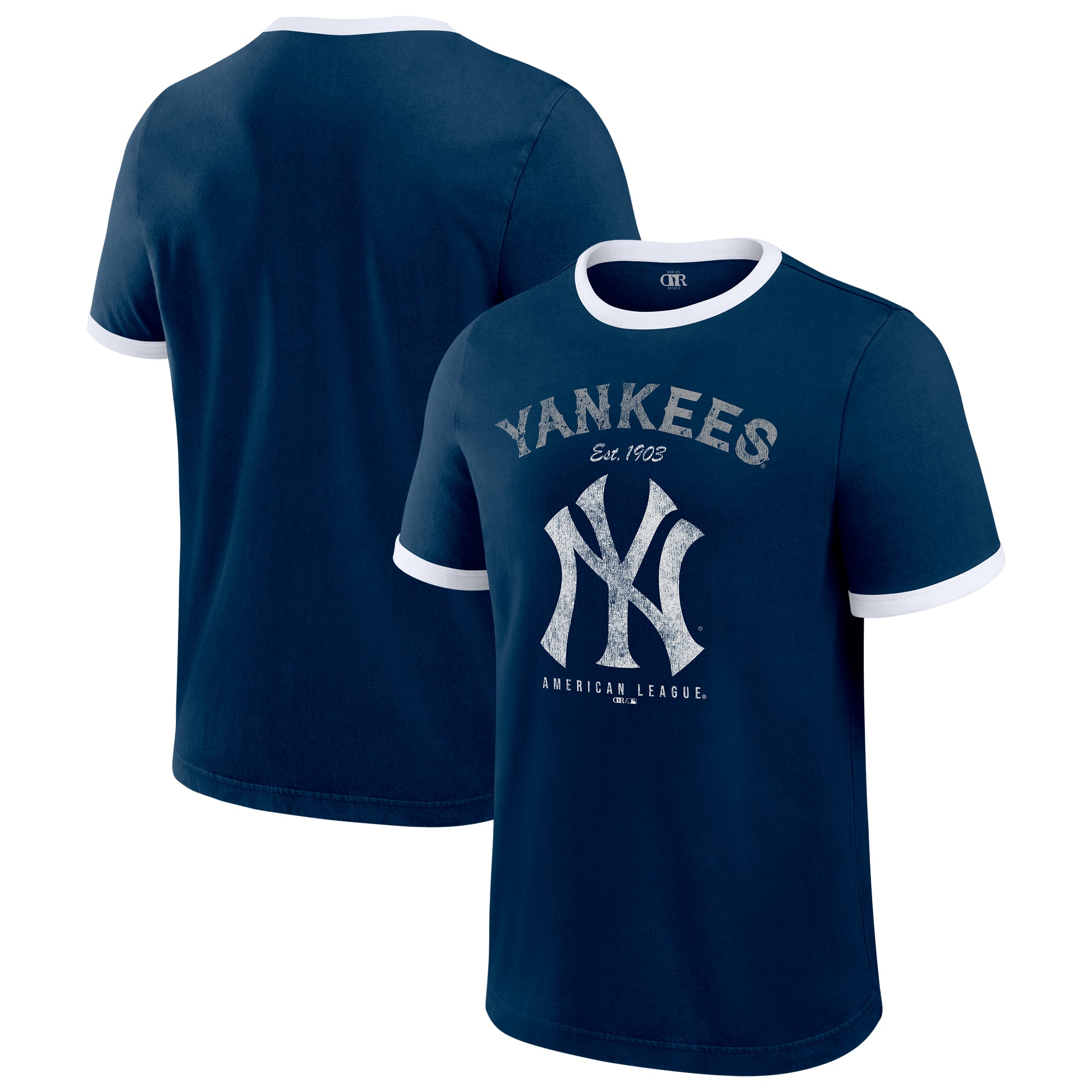 Men's Darius Rucker Collection by Fanatics Navy New York Yankees Washed Ringer T-Shirt