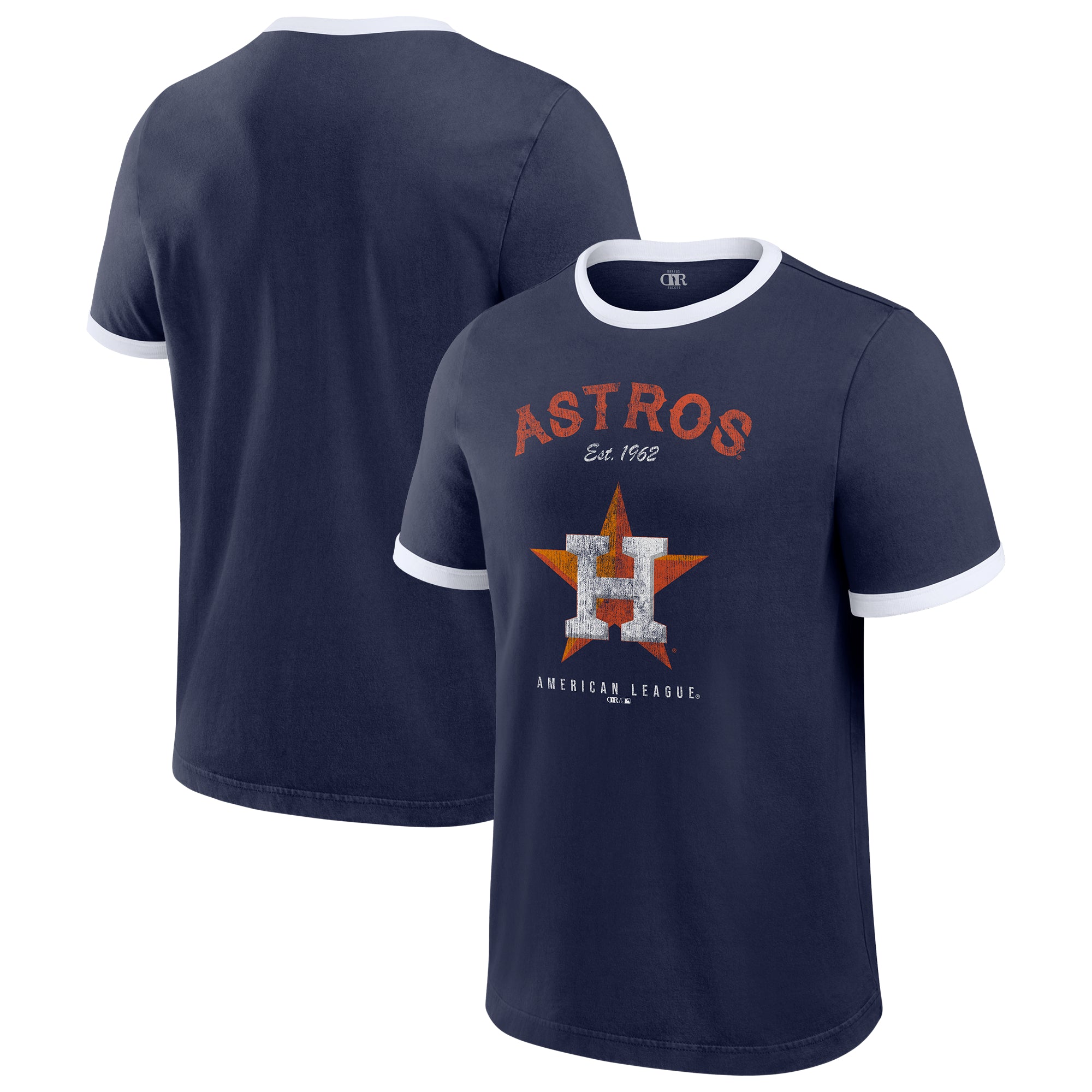 Men's Darius Rucker Collection by Fanatics Navy Houston Astros Washed Ringer T-Shirt