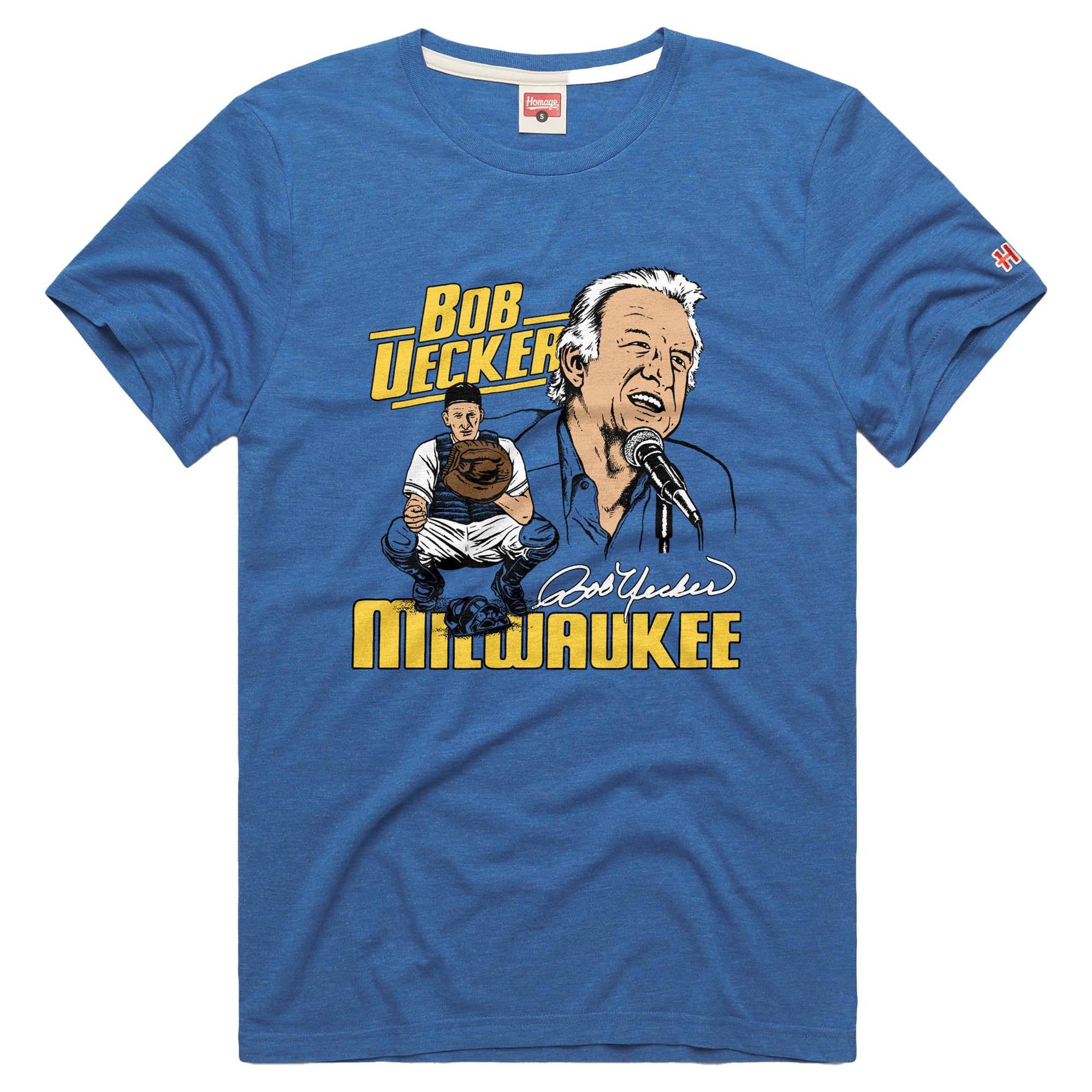 Men's Homage Royal Milwaukee Brewers Tri-Blend Hyperlocal T-Shirt