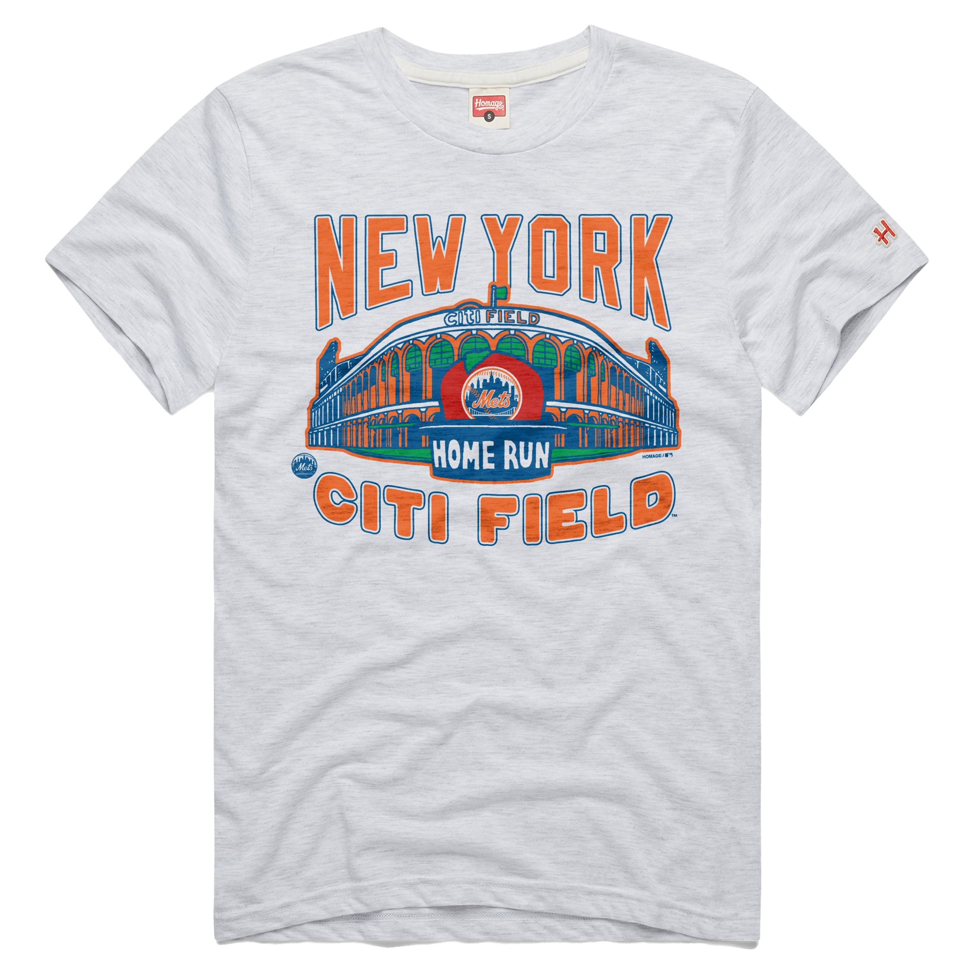 Men's Homage Ash New York Mets Tri-Blend Hyperlocal T-Shirt