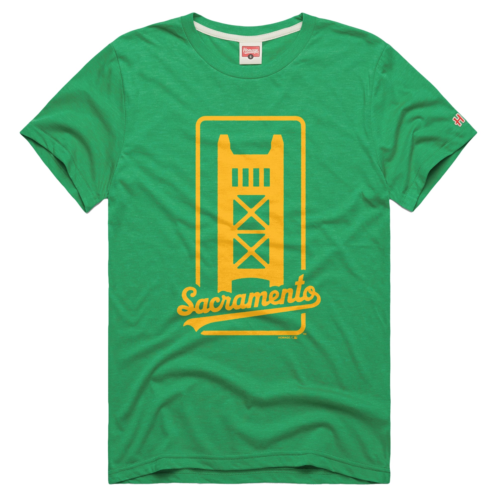 Men's Homage Green Athletics Tri-Blend Hyperlocal T-Shirt