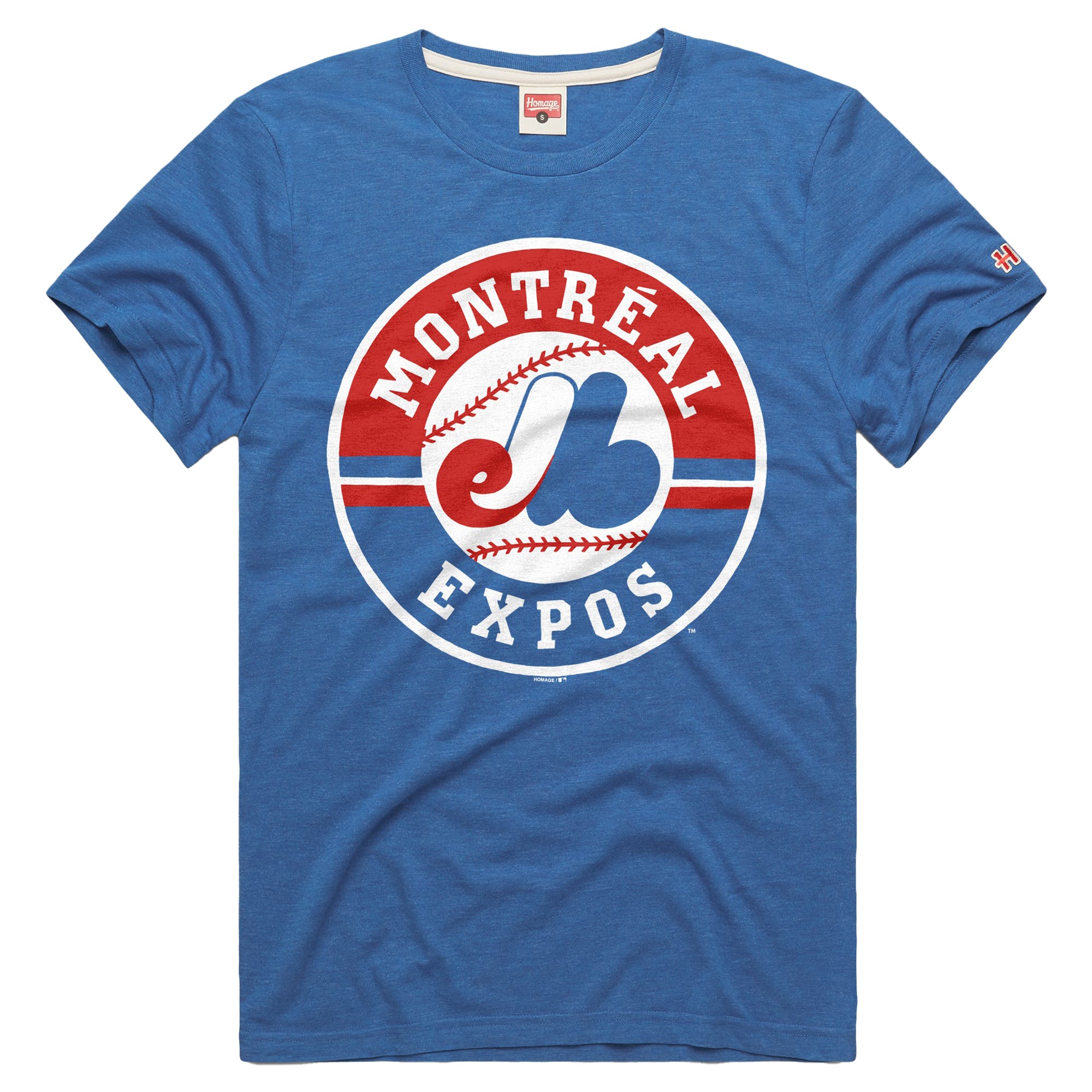 Men's Homage Royal Montreal Expos Tri-Blend Hyperlocal T-Shirt