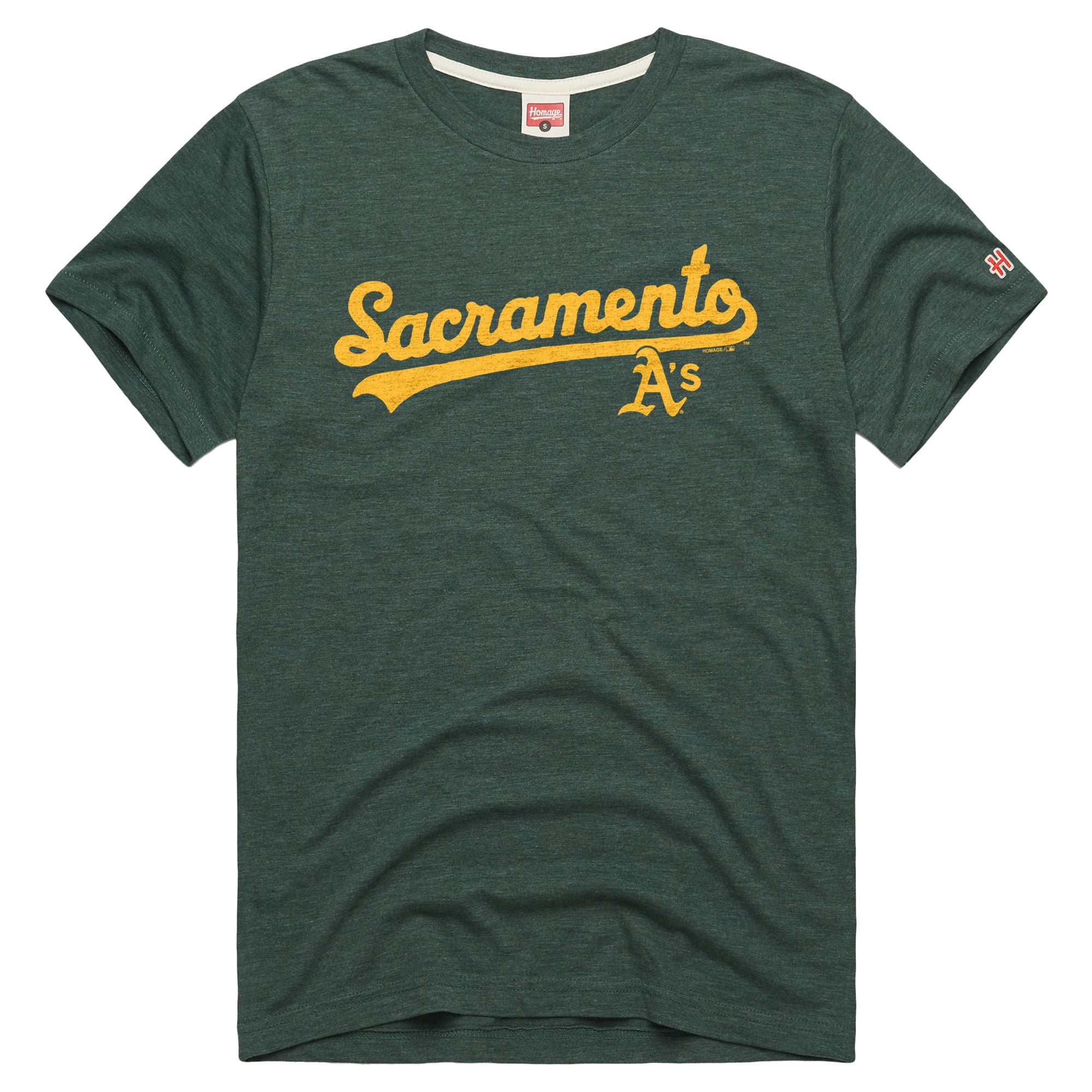 Men's Homage Green Athletics Tri-Blend Hyperlocal T-Shirt