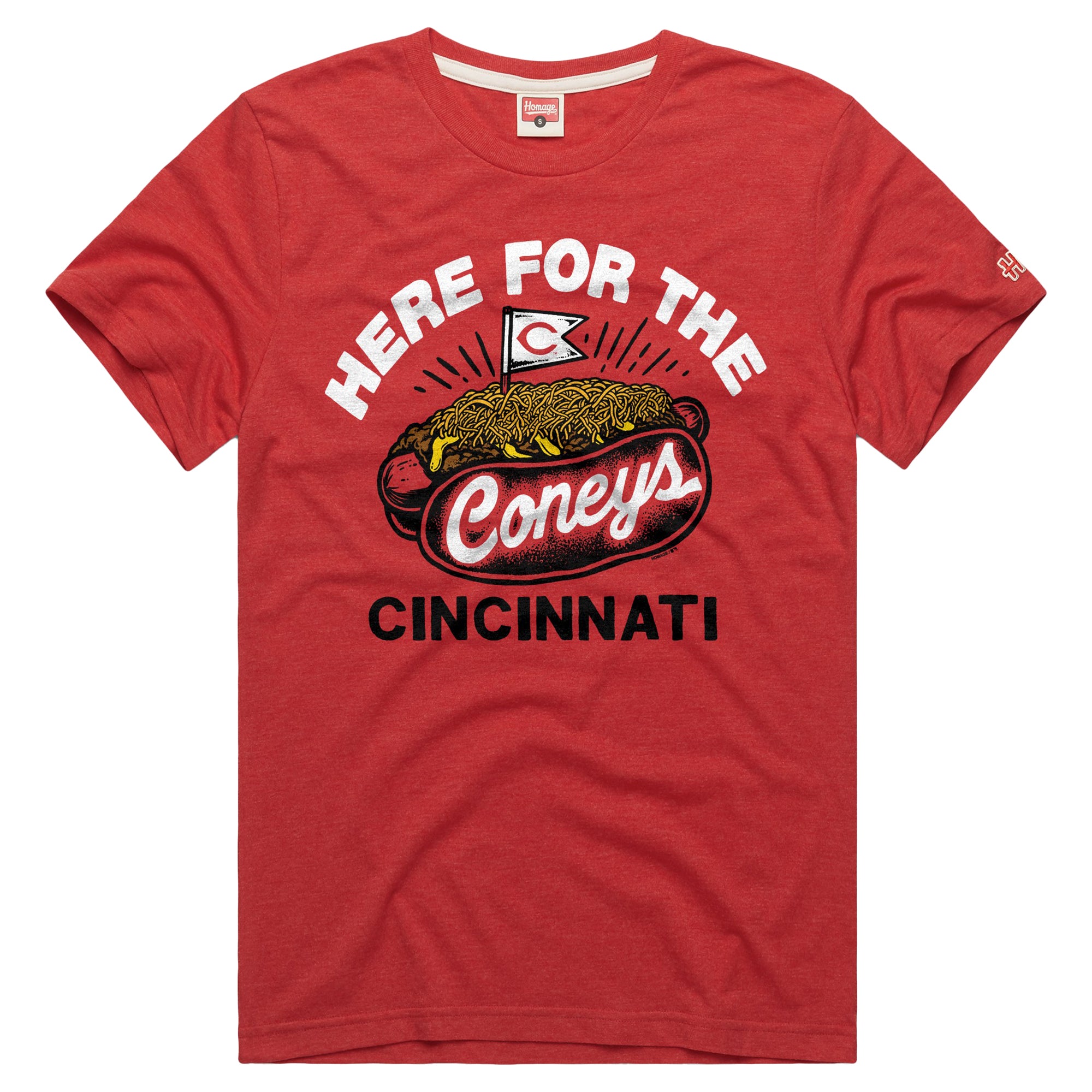 Men's Homage Red Cincinnati Reds Tri-Blend Hyperlocal T-Shirt