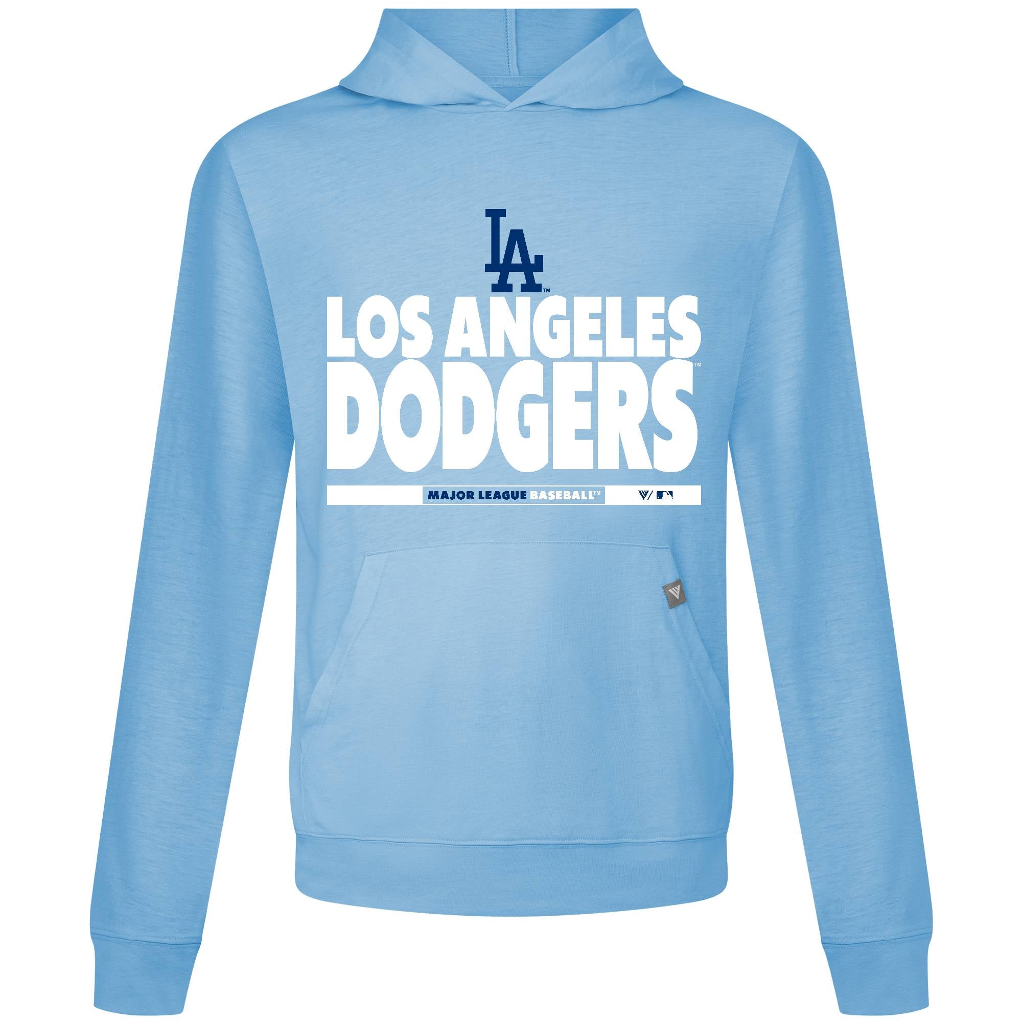 Men's Levelwear Light Blue Los Angeles Dodgers Relay Center Stage Long Sleeve Hooded T-Shirt