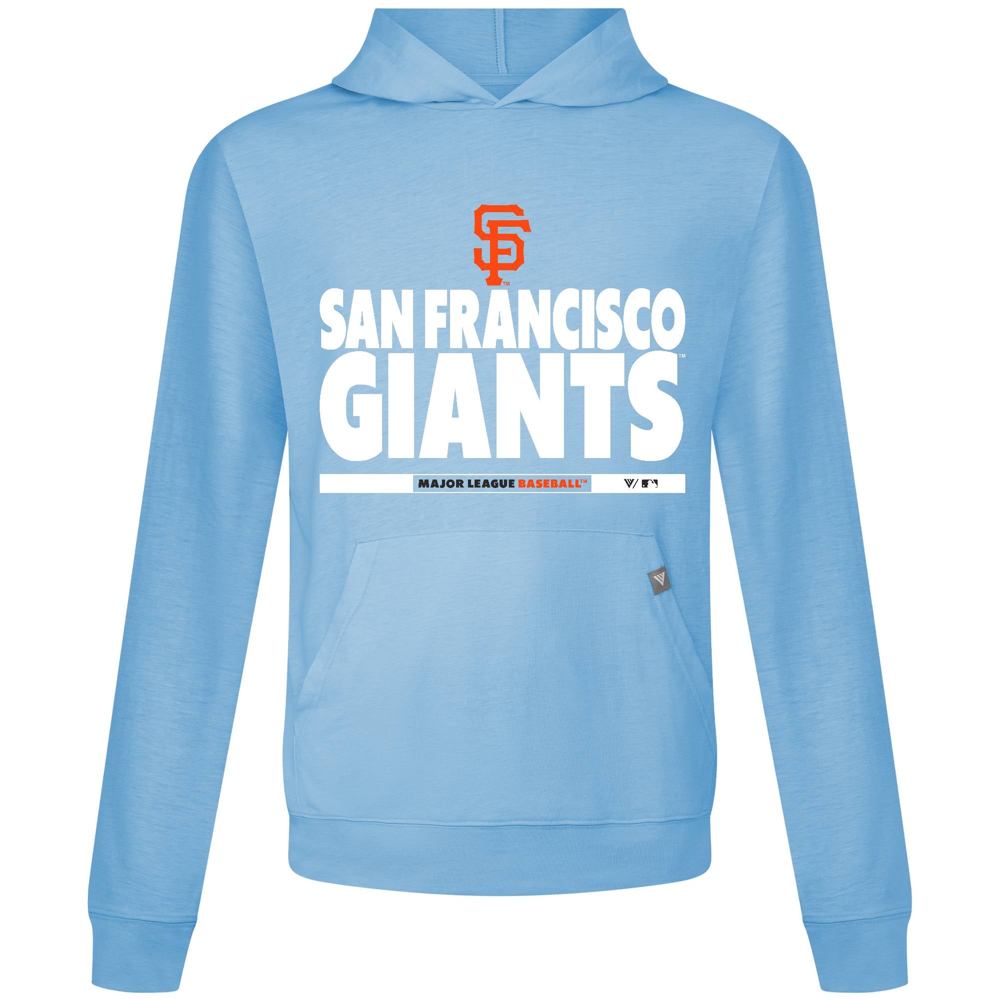 Men's Levelwear Light Blue San Francisco Giants Relay Center Stage Long Sleeve Hooded T-Shirt