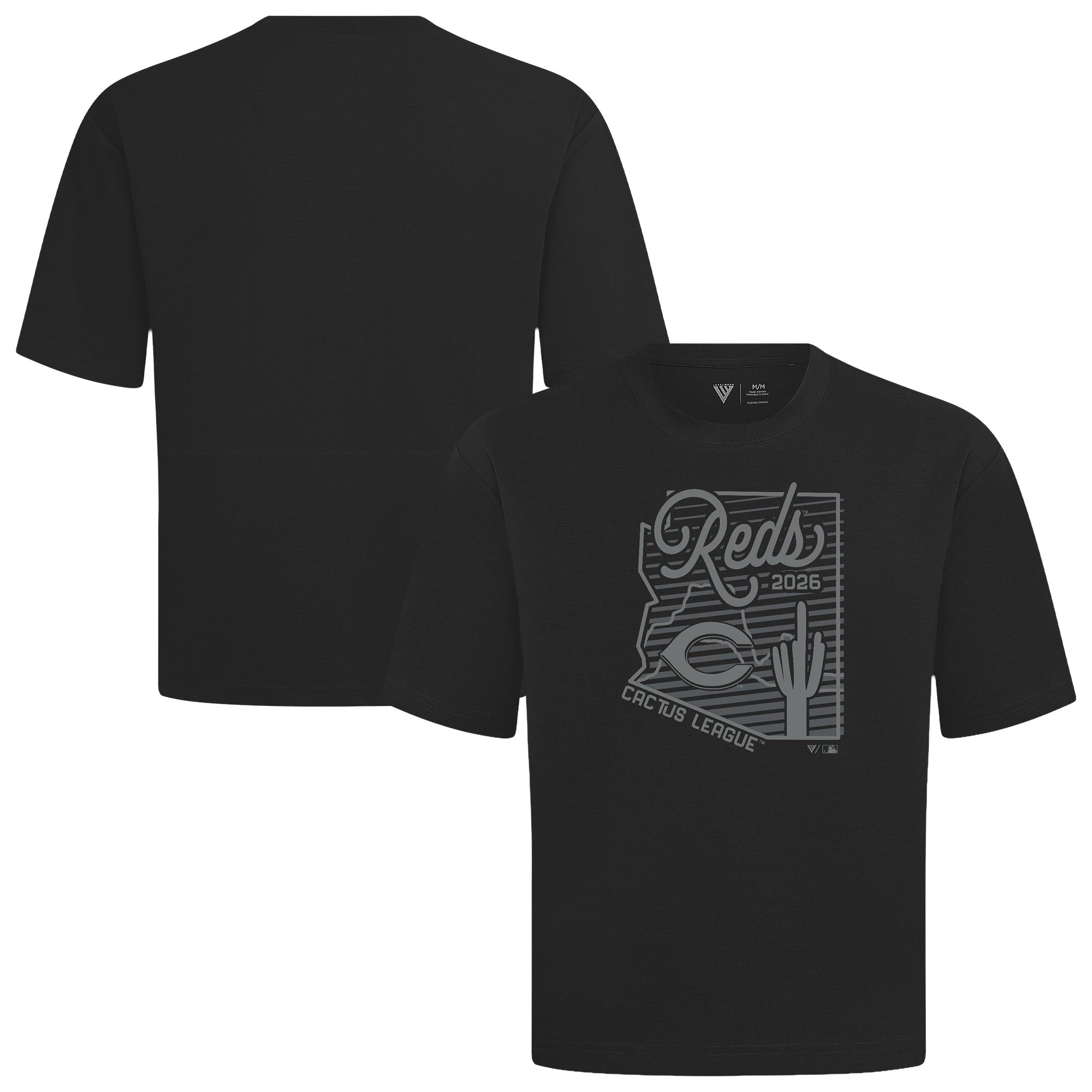 Men's Levelwear Black Cincinnati Reds Sunrise Luxe Signature Knit T-Shirt