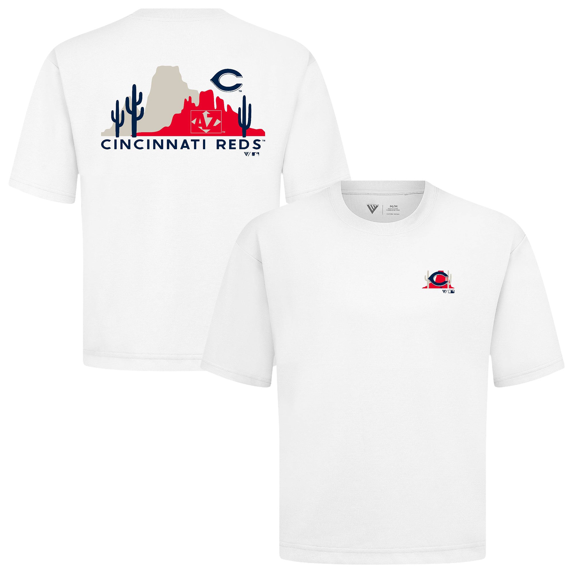 Men's Levelwear White Cincinnati Reds Panoramic Luxe Signature Knit T-Shirt