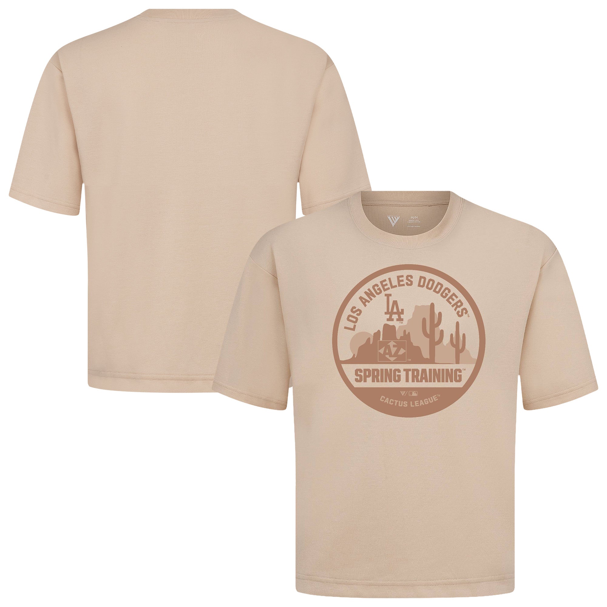 Men's Levelwear Khaki Los Angeles Dodgers Spring Training Badge Luxe Signature Knit T-Shirt