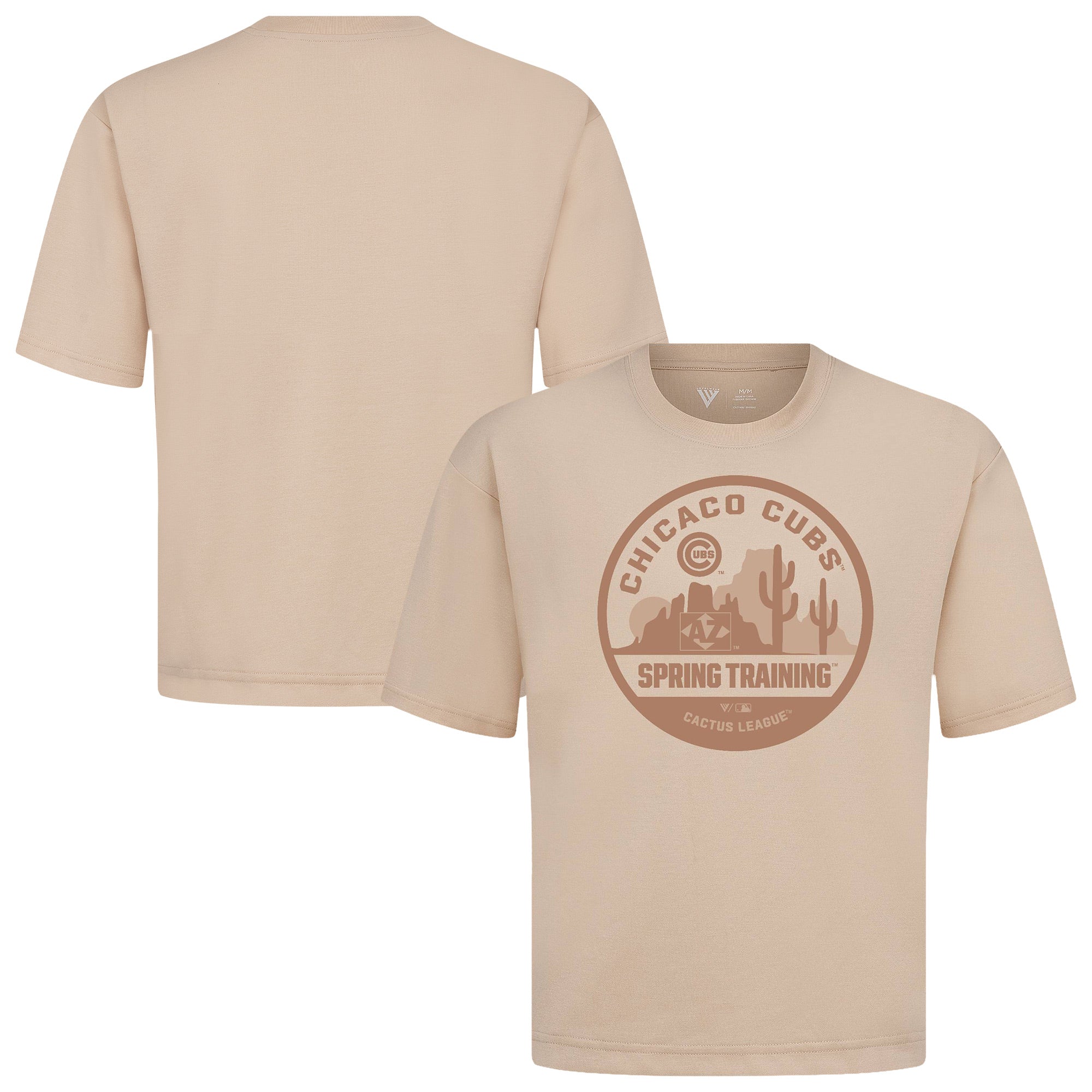 Men's Levelwear Khaki Chicago Cubs Spring Training Badge Luxe Signature Knit T-Shirt