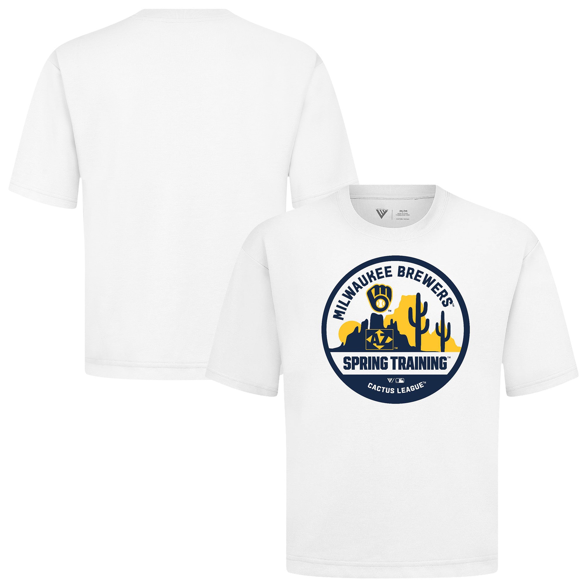 Men's Levelwear White Milwaukee Brewers Spring Training Badge Luxe Signature Knit T-Shirt