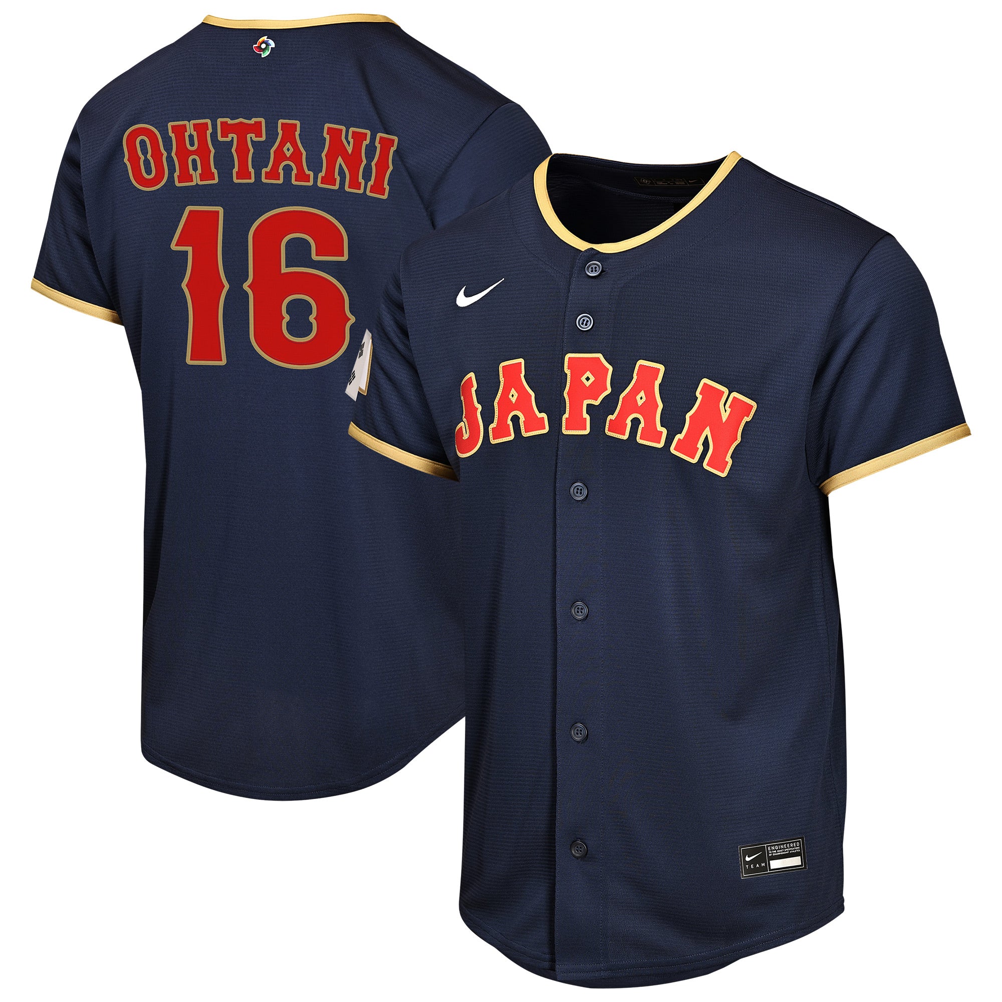 Youth Nike Shohei Ohtani Navy Japan Baseball 2026 World Baseball Classic Road Replica Jersey