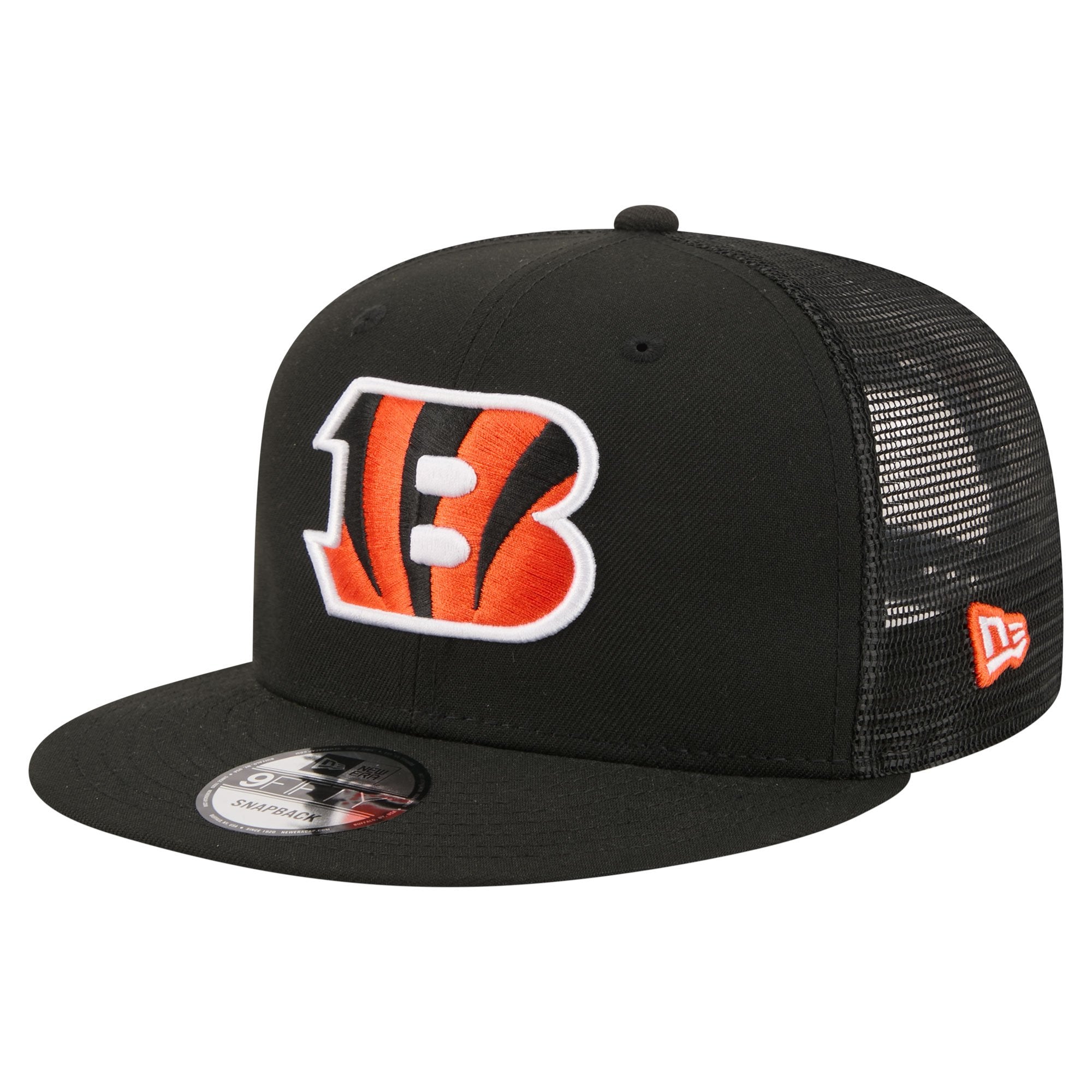 Men's New Era  Black Cincinnati Bengals Core Team 9FIFTY Trucker Snapback Hat