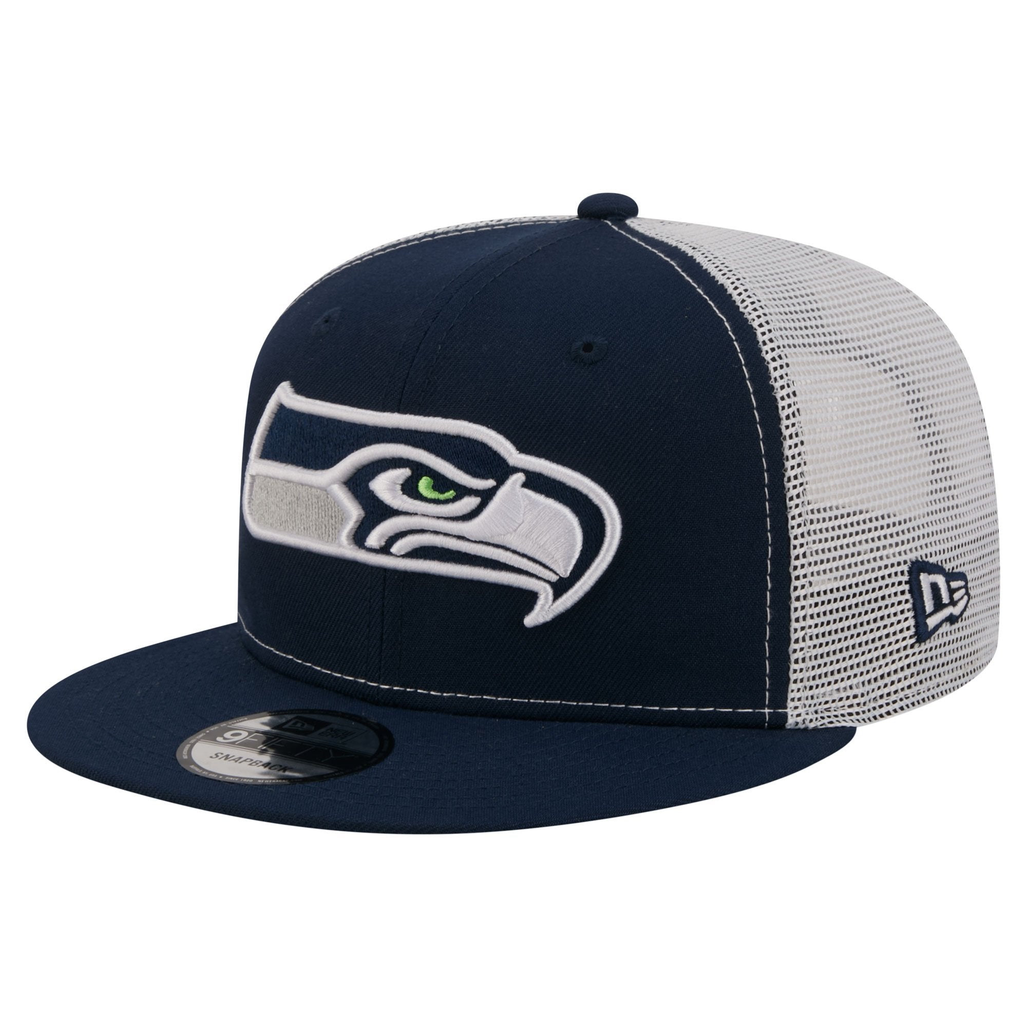 Men's New Era  College Navy Seattle Seahawks Core Team 9FIFTY Trucker Snapback Hat