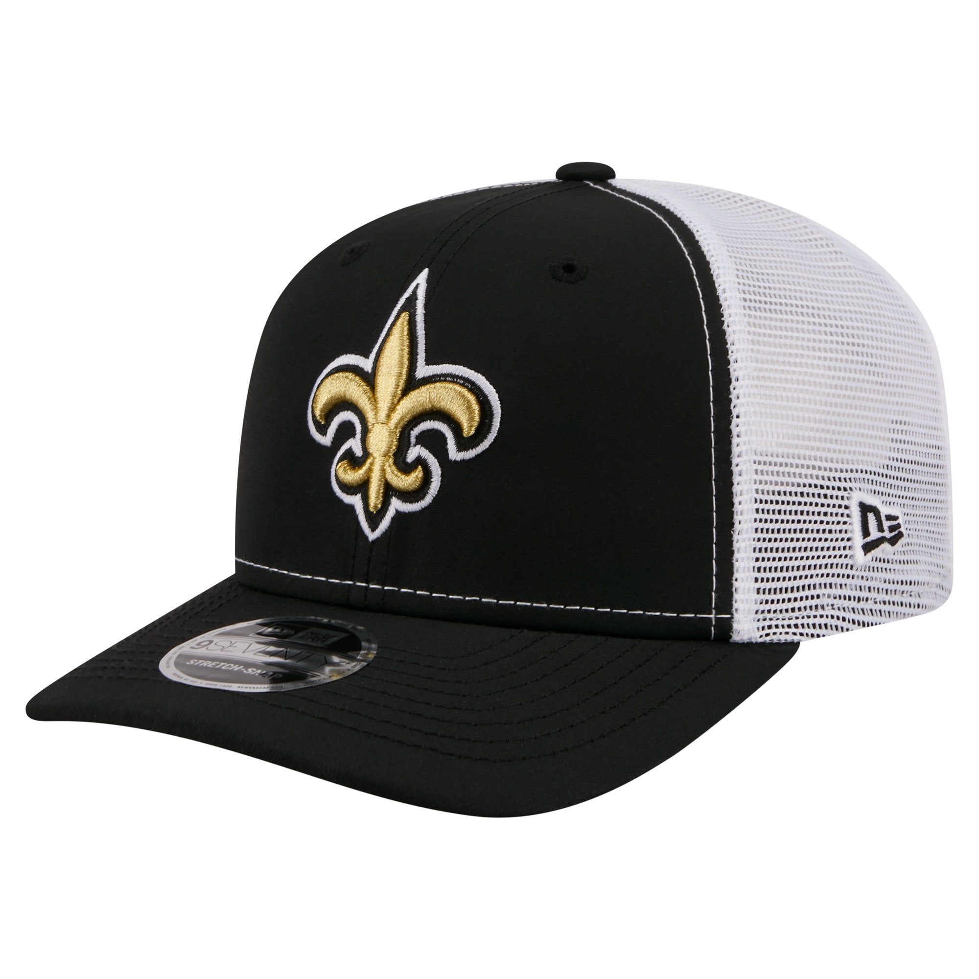 Men's New Era  Black New Orleans Saints 9SEVENTY Trucker Adjustable Hat