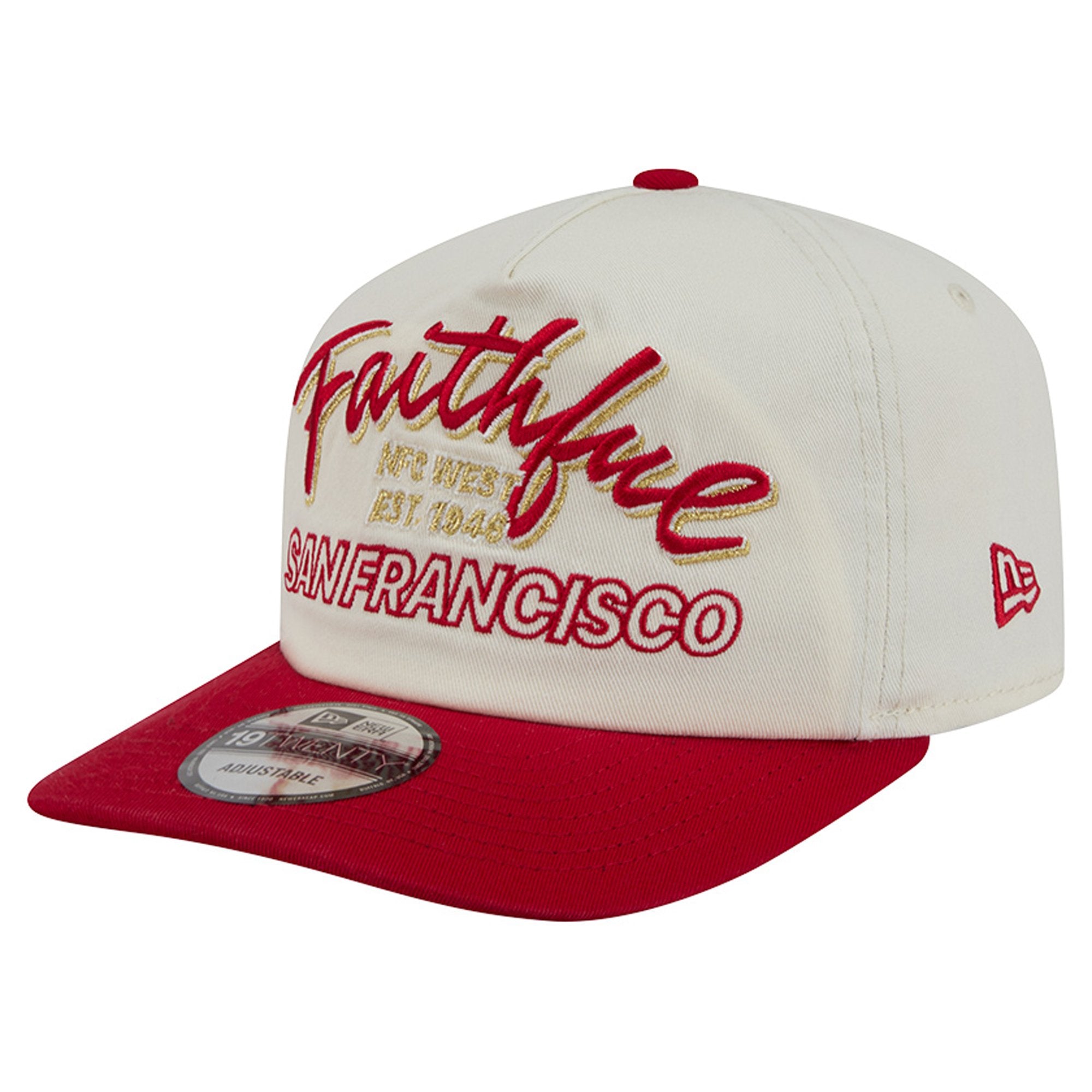 Men's New Era Cream San Francisco 49ers Script 19TWENTY Adjustable Hat