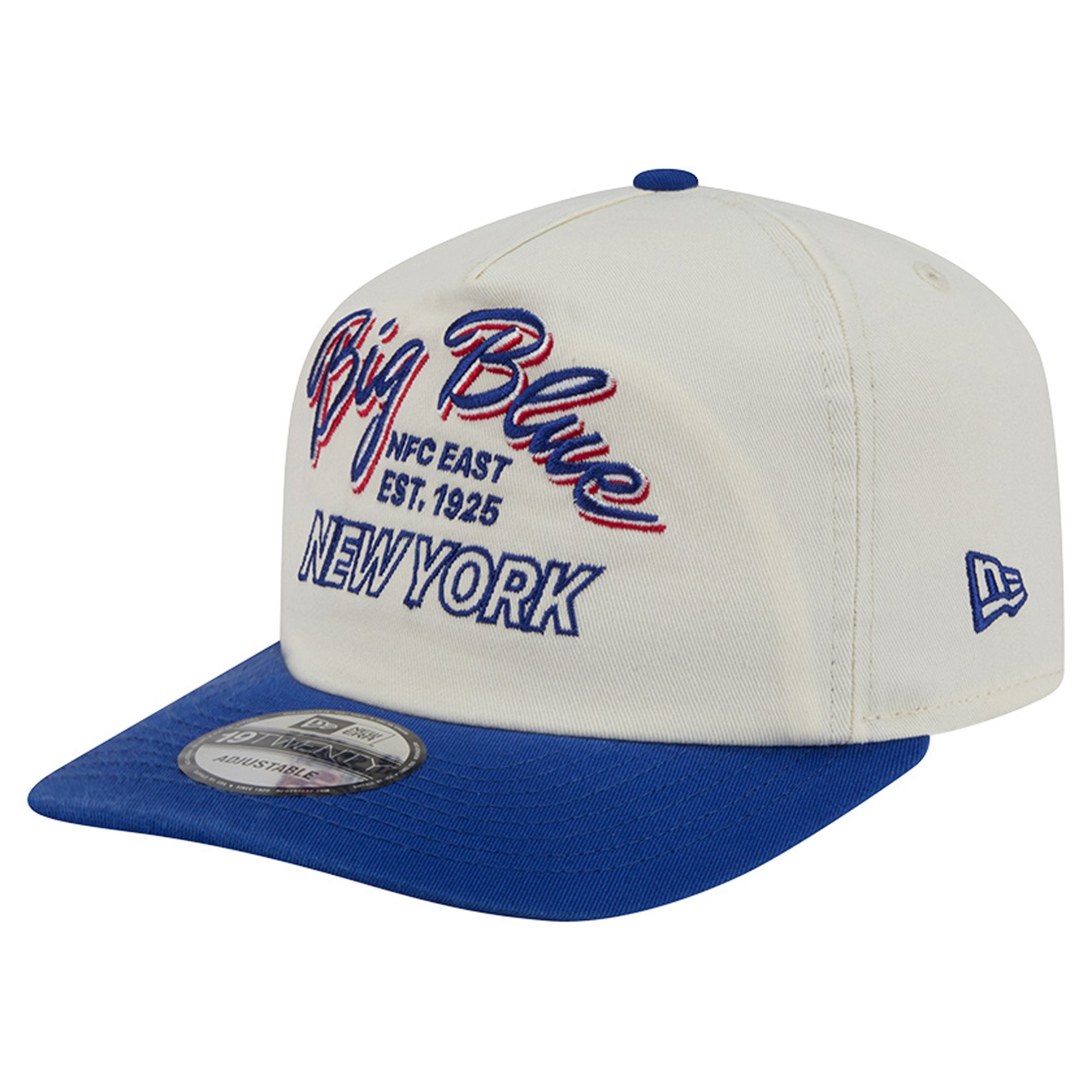 Men's New Era Cream New York Giants Script 19TWENTY Adjustable Hat