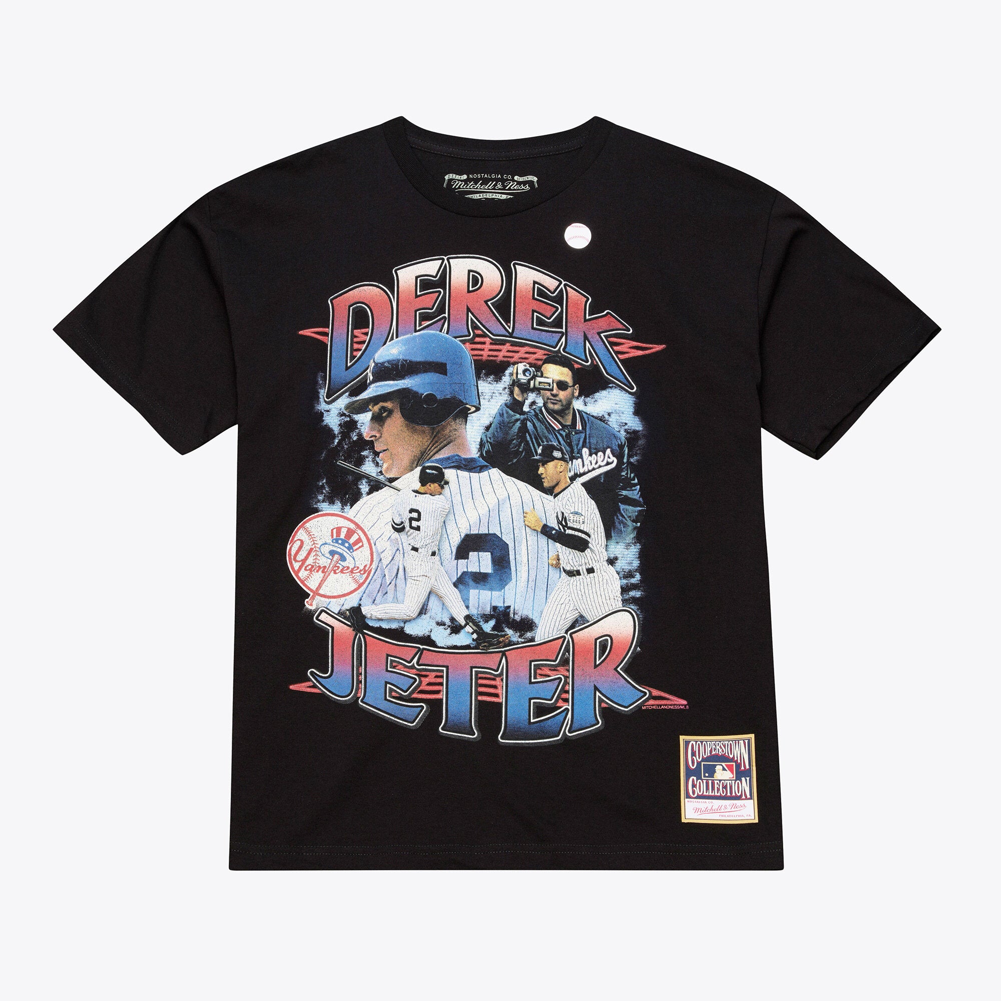 Men's Mitchell & Ness Derek Jeter Black New York Yankees Legendary Collage Player T-Shirt