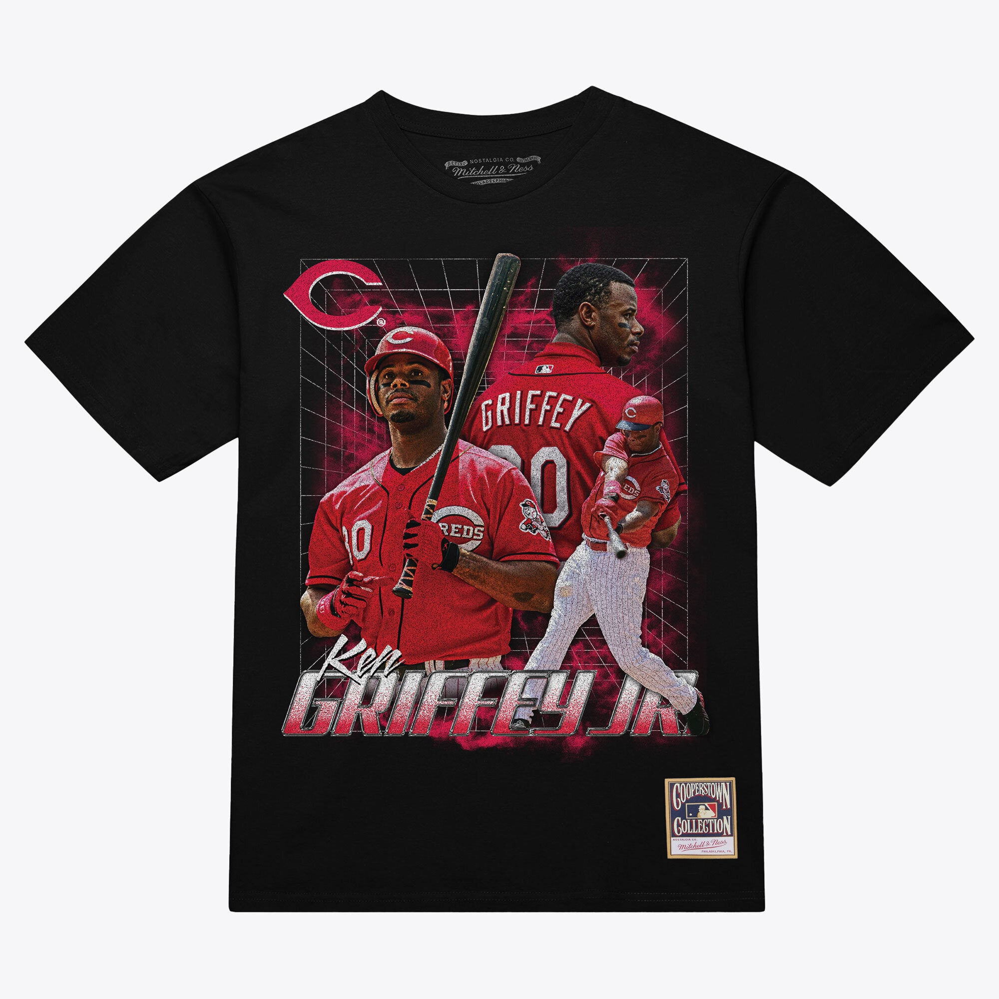 Men's Mitchell & Ness Ken Griffey Jr. Black Cincinnati Reds Legendary Collage Player T-Shirt