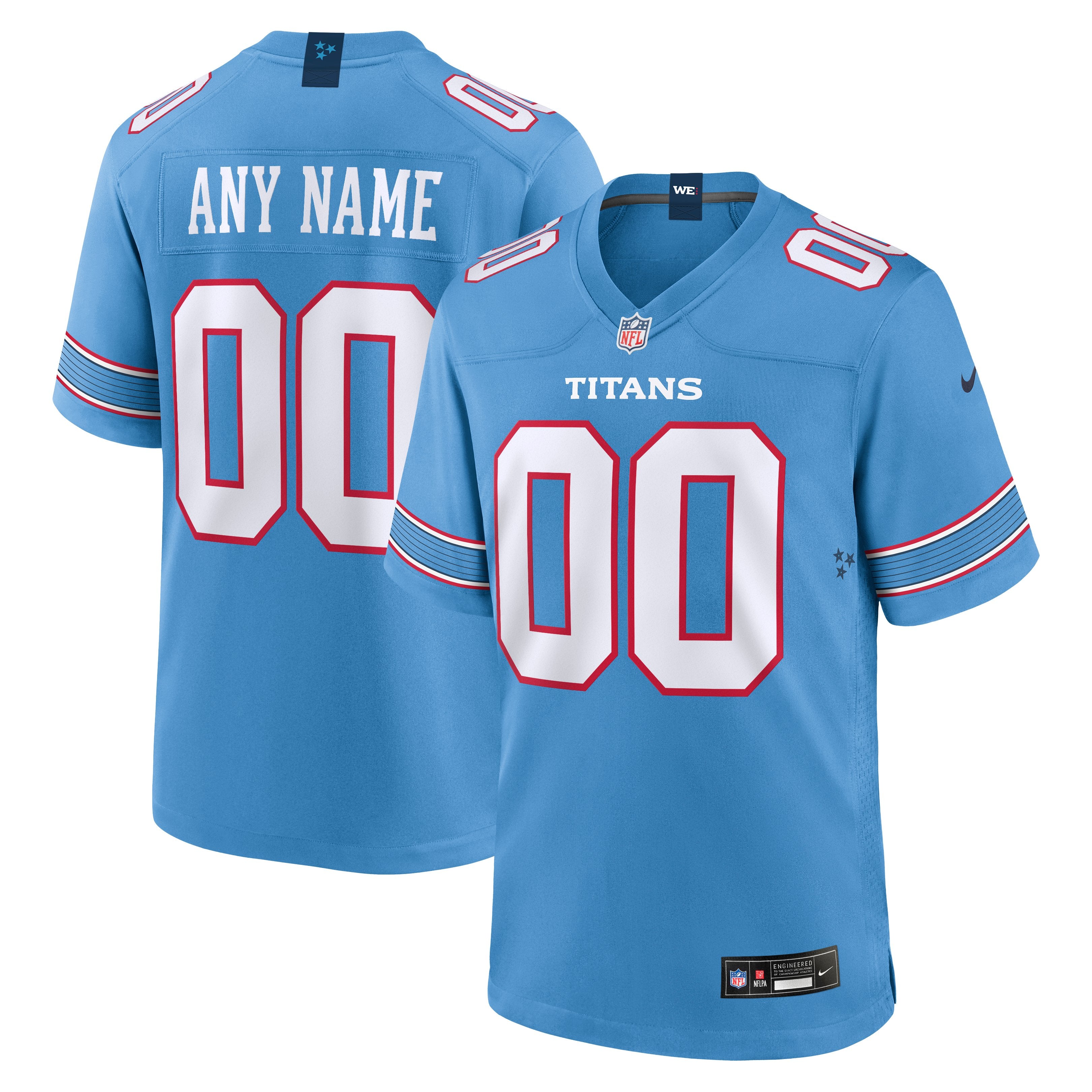 Men's Nike Light Blue Tennessee Titans Game Custom Jersey