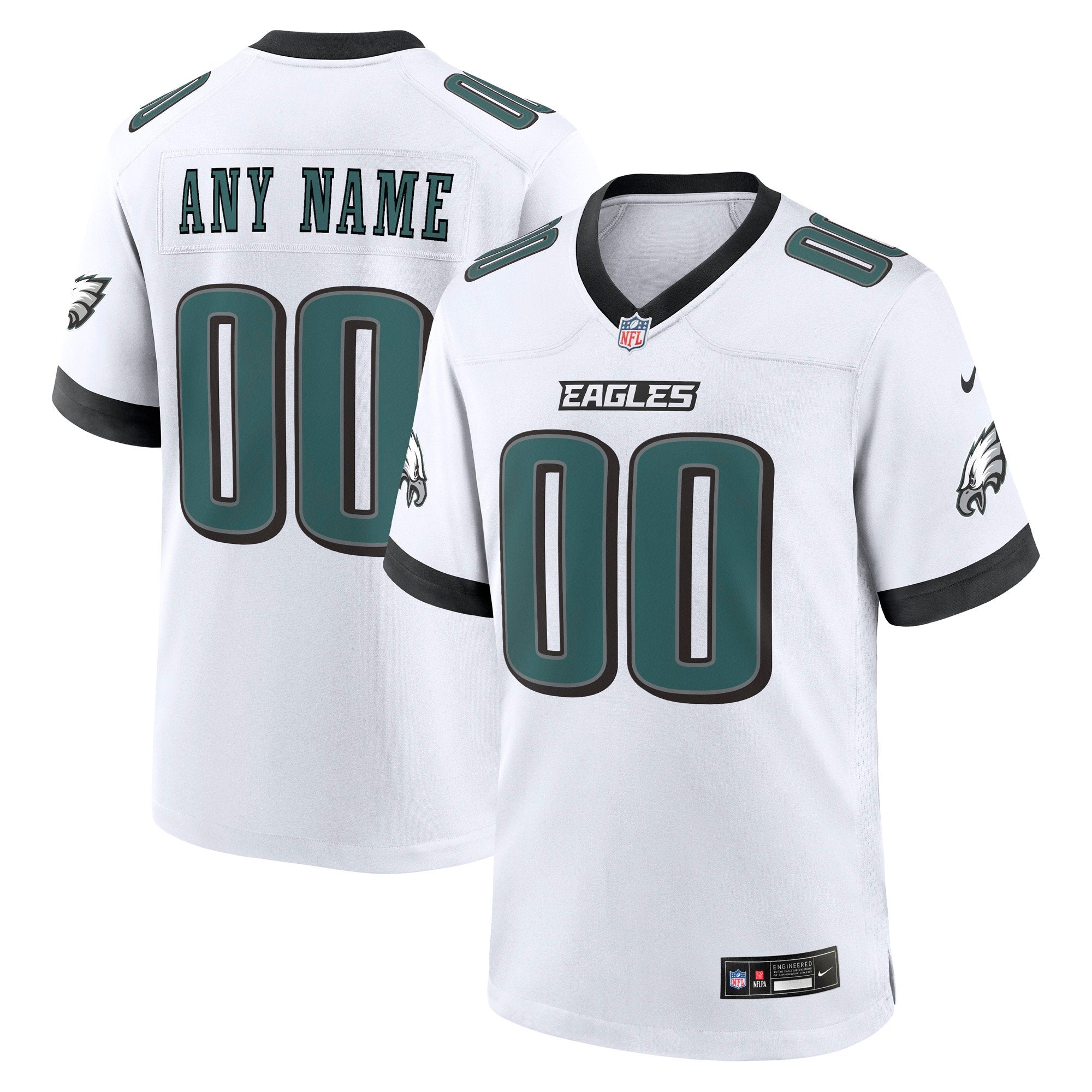 Men's Nike  White Philadelphia Eagles White Custom Game Jersey