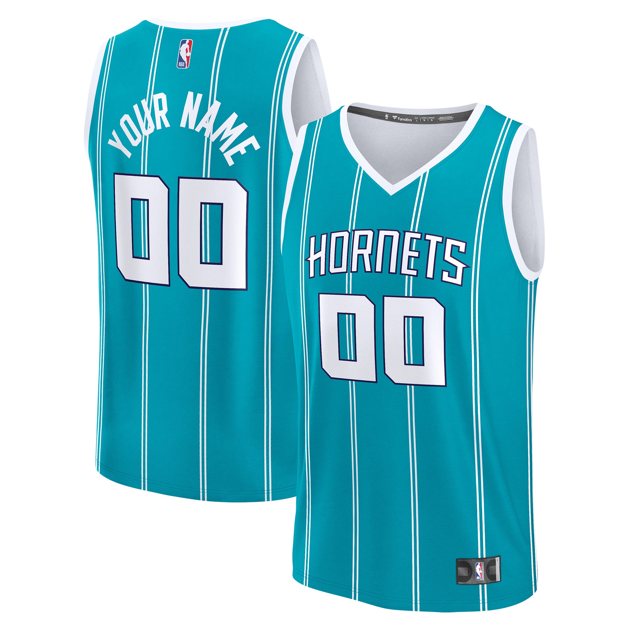 Men's Fanatics Teal Charlotte Hornets Fast Break Custom Jersey - Icon Edition