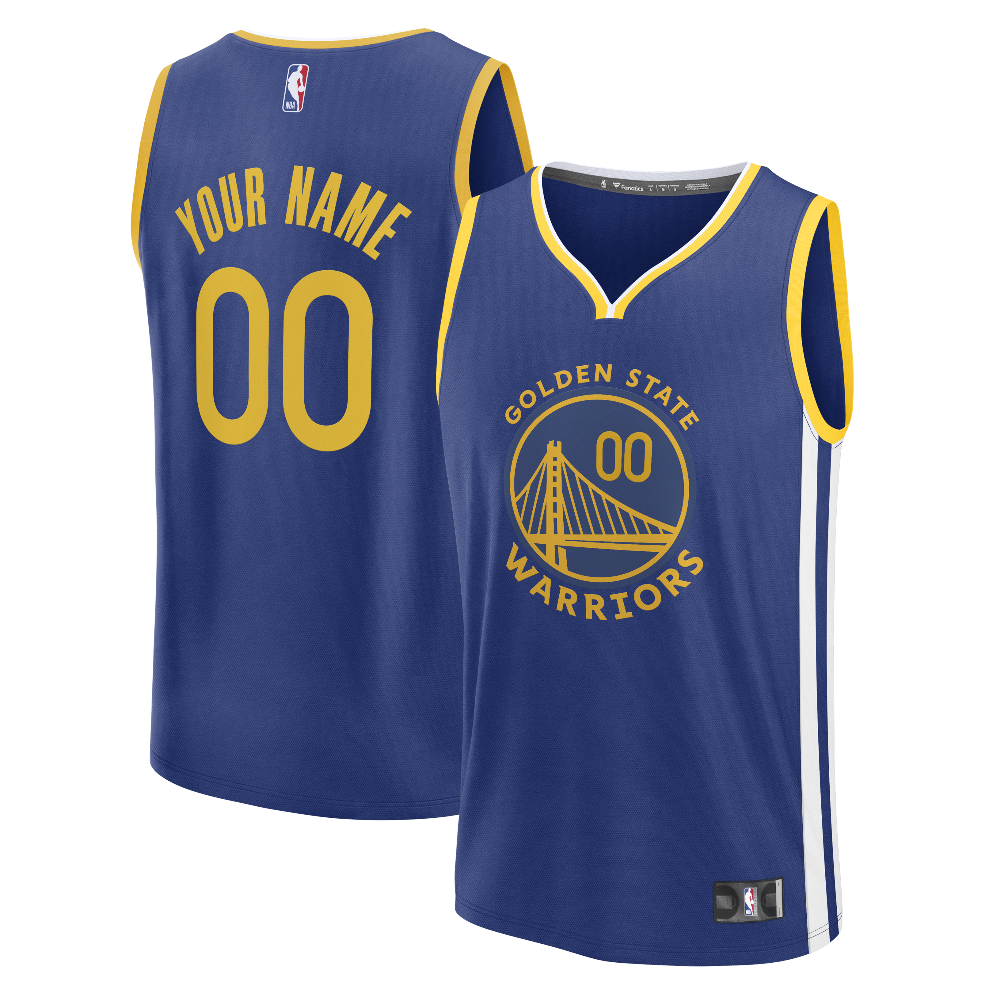 Men's Fanatics Royal Golden State Warriors Fast Break Custom Jersey - Icon Edition