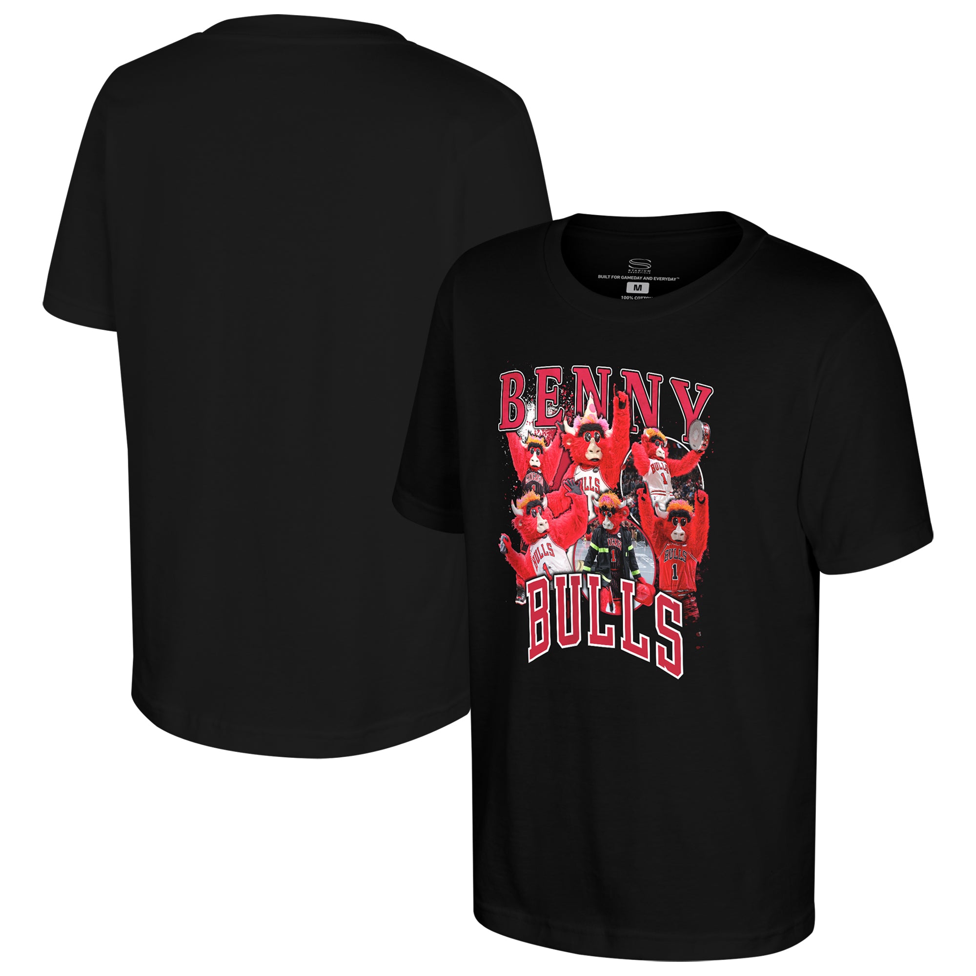 Youth Stadium Essentials  Black Chicago Bulls Mascot Crossroads T-Shirt