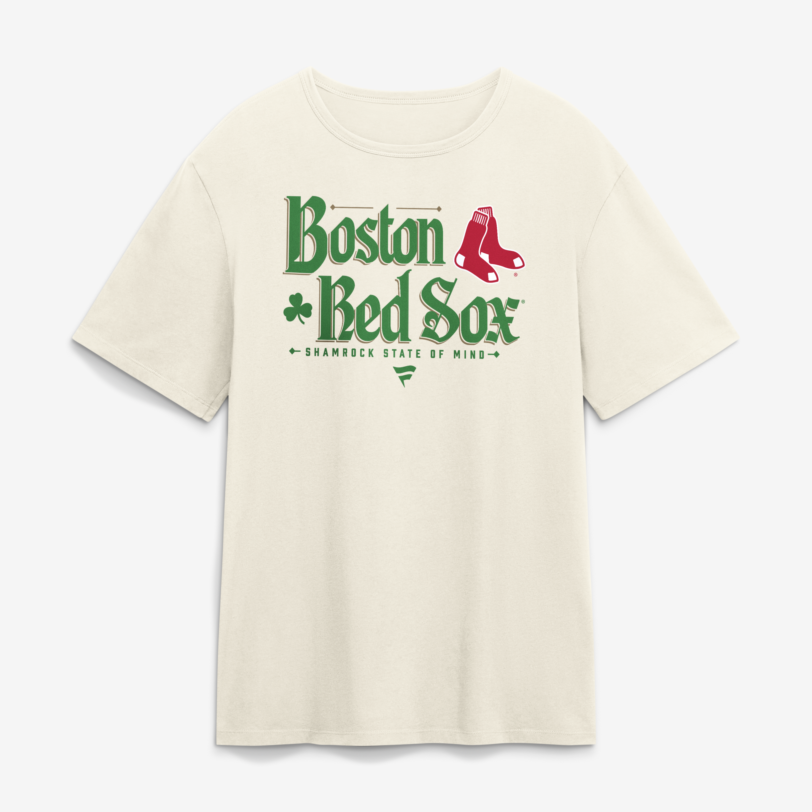 Men's Cream Boston Red Sox Shamrock State Of Mind T-Shirt