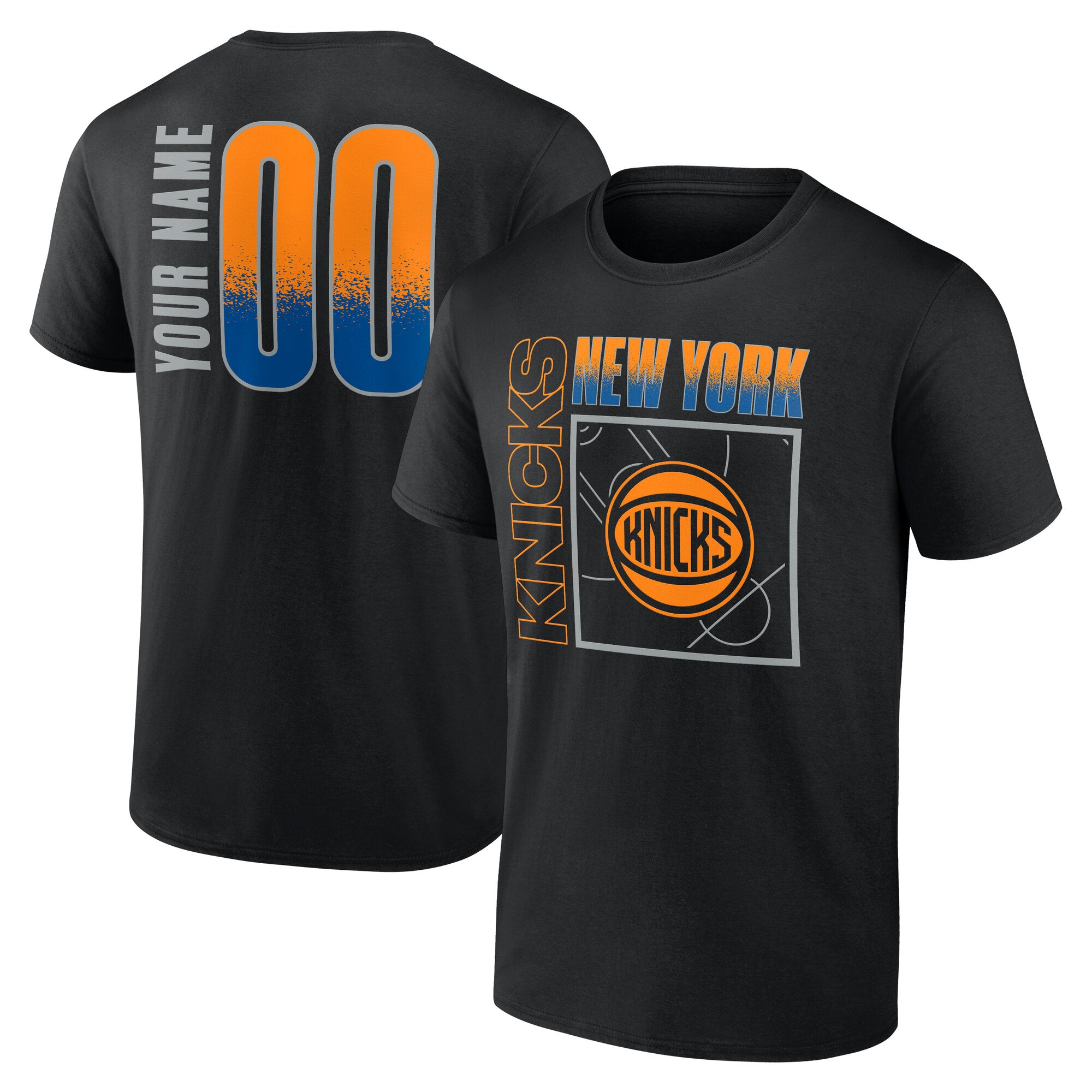 Men's Black New York Knicks Big & Tall Home Court Pop Personalized Name & Number T-Shirt