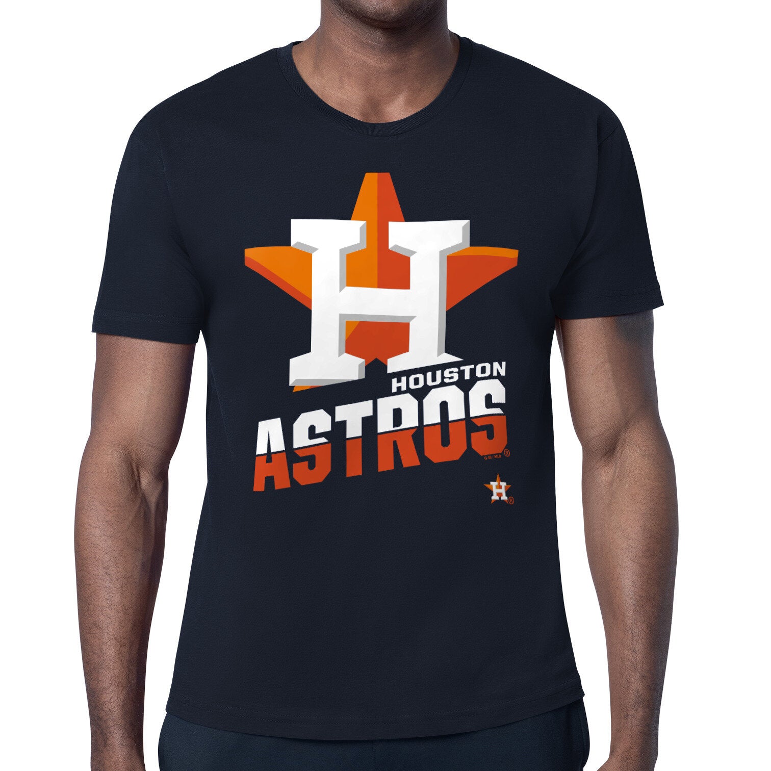 Men's Starter Navy Houston Astros Logo Zoom T-Shirt