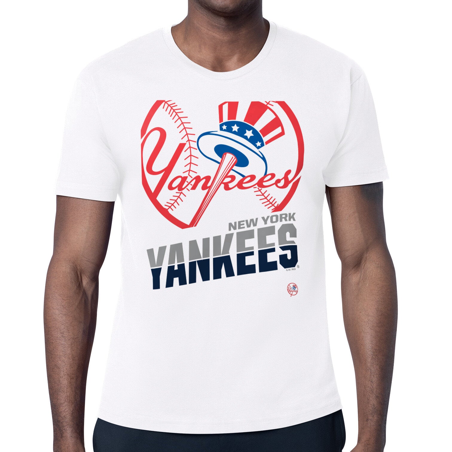 Men's Starter White New York Yankees Logo Zoom T-Shirt