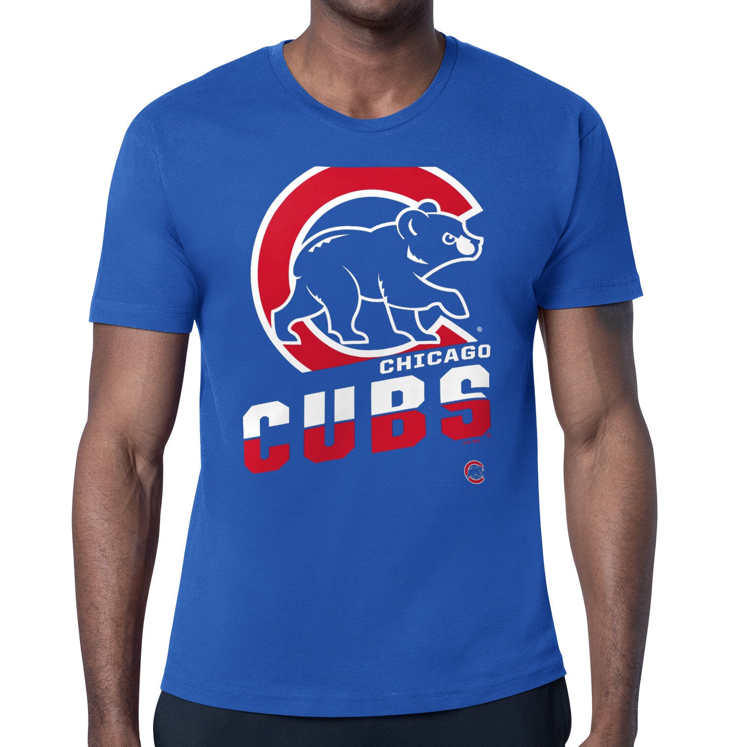 Men's Starter Royal Chicago Cubs Logo Zoom T-Shirt