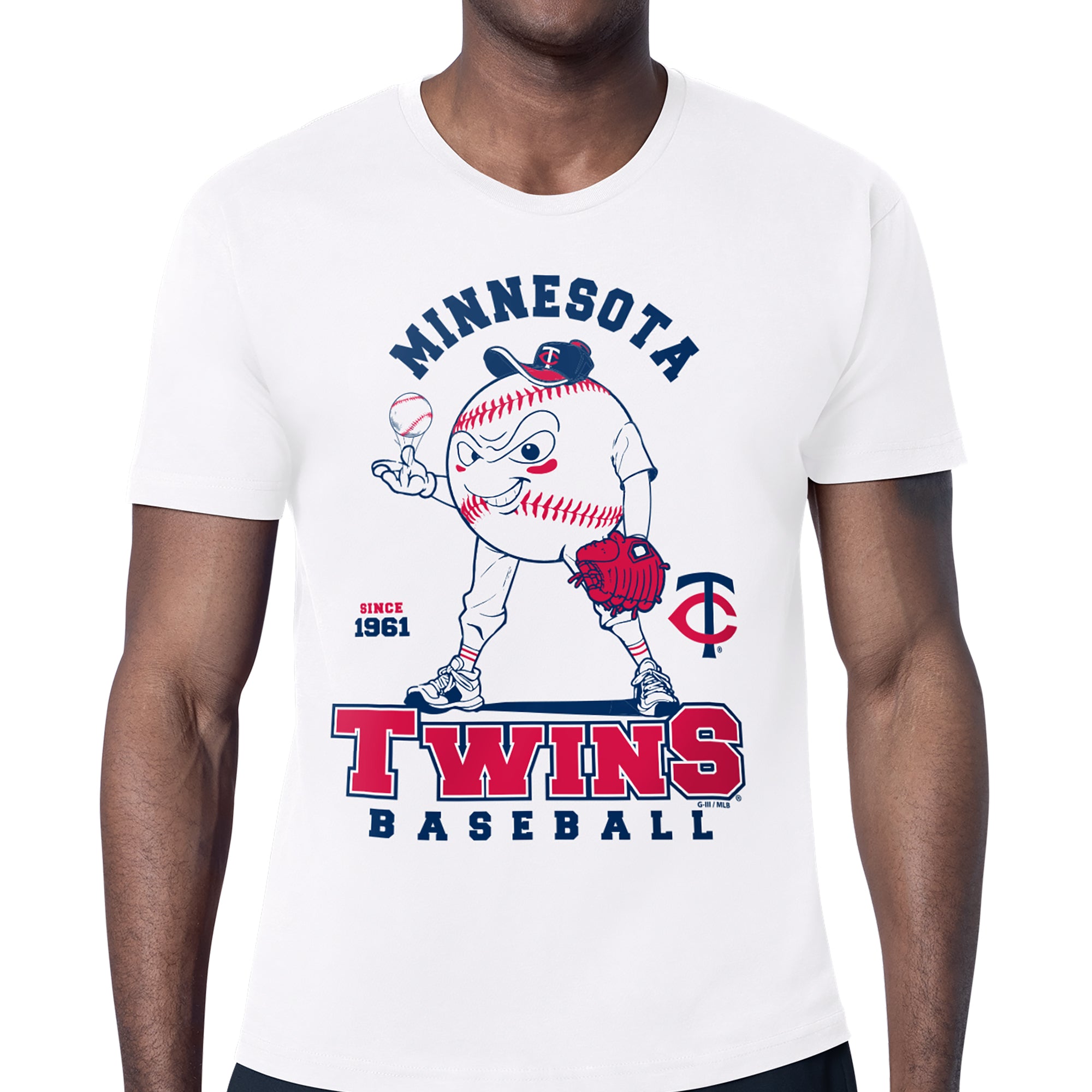 Men's Starter White Minnesota Twins Baseball Character T-Shirt