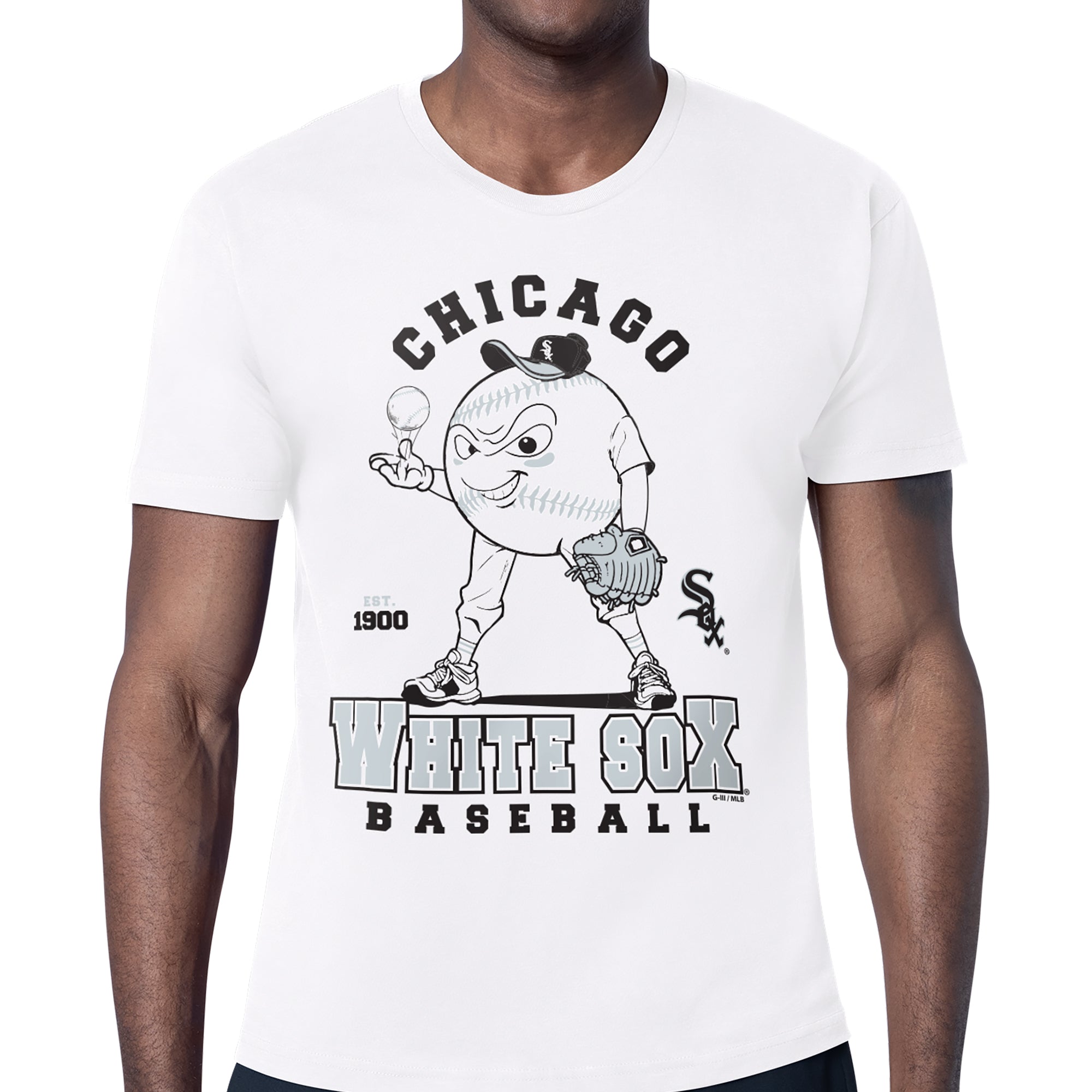 Men's Starter White Chicago White Sox Baseball Character T-Shirt