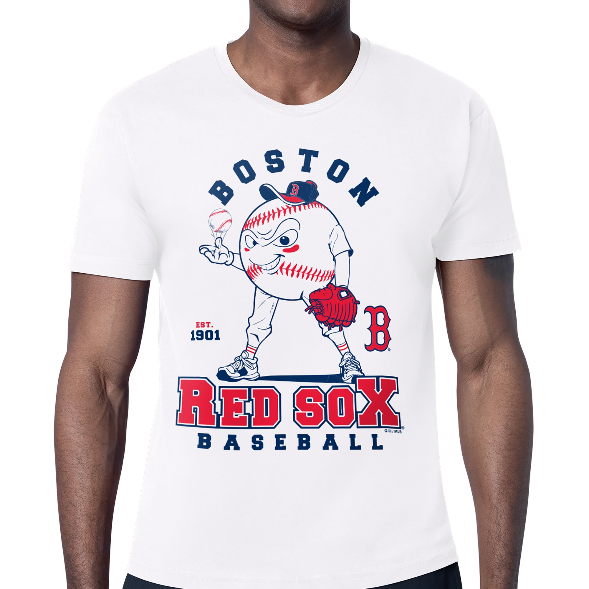 Men's Starter White Boston Red Sox Baseball Character T-Shirt