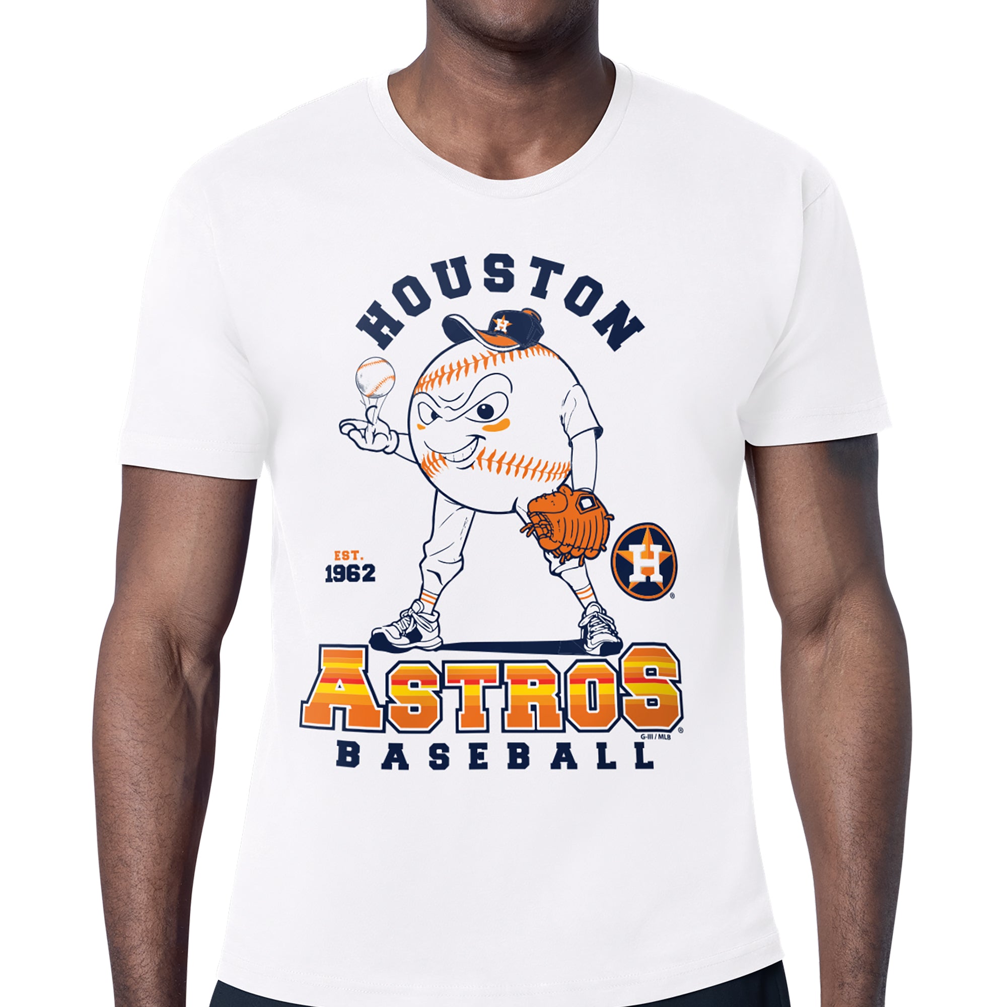 Men's Starter White Houston Astros Baseball Character T-Shirt