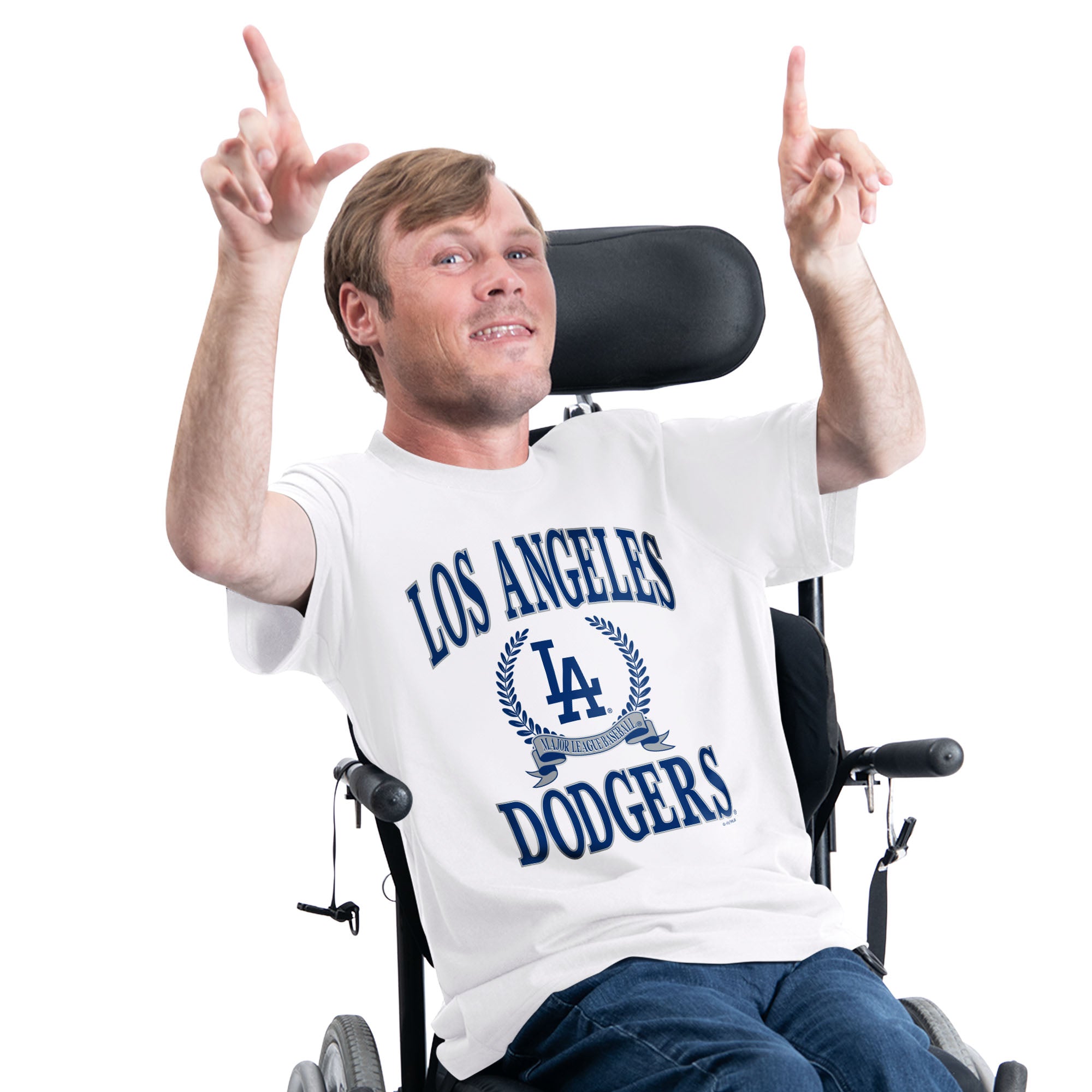 Men's Starter White Los Angeles Dodgers Adaptive Team Laurel T-Shirt