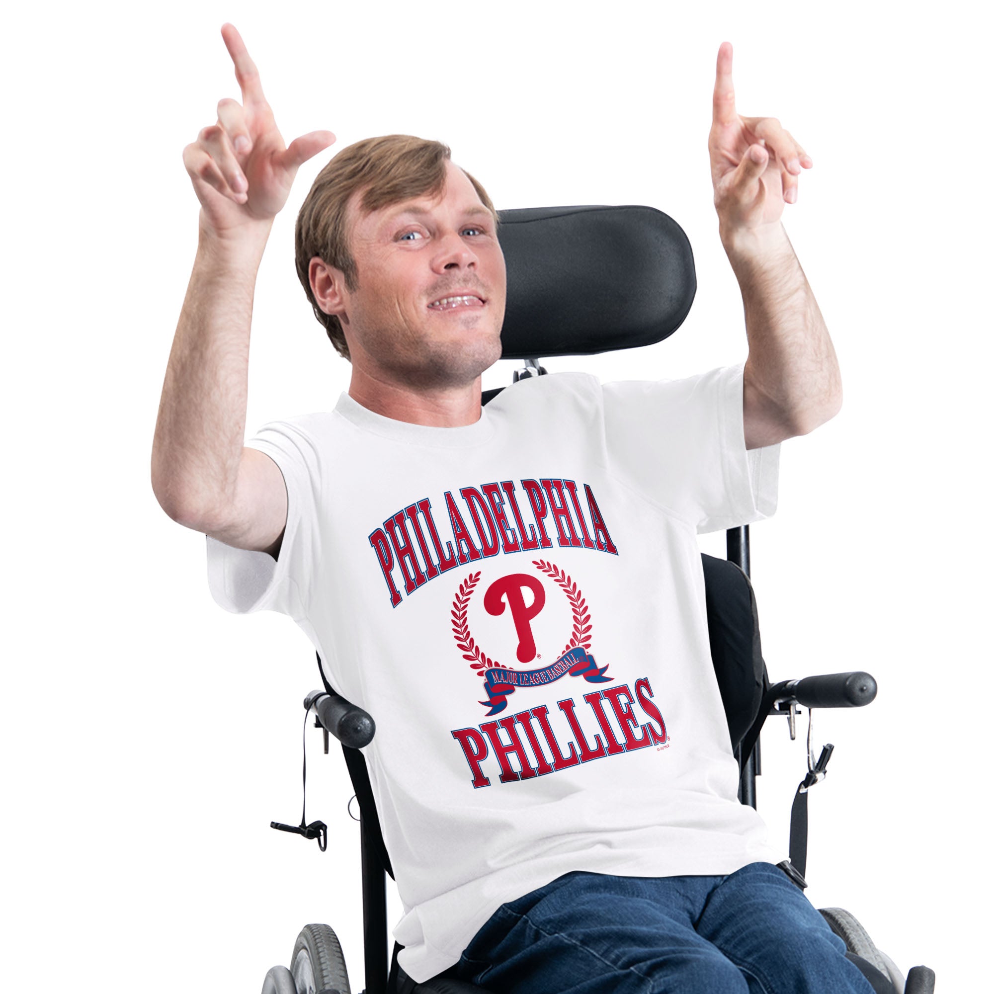 Men's Starter White Philadelphia Phillies Adaptive Team Laurel T-Shirt