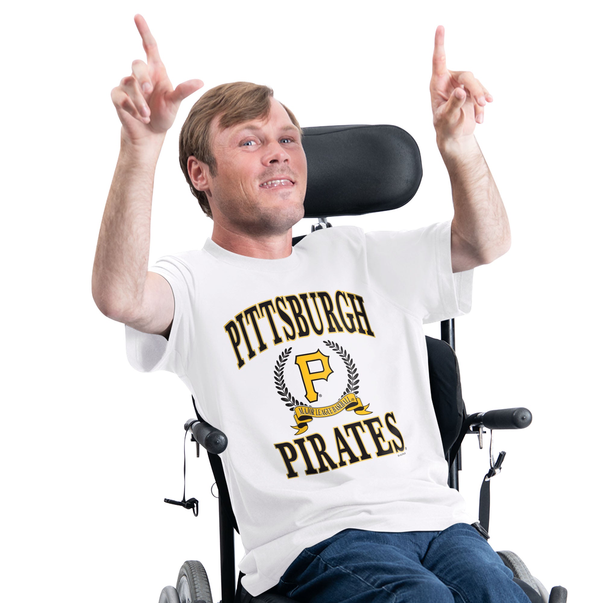 Men's Starter White Pittsburgh Pirates Adaptive Team Laurel T-Shirt