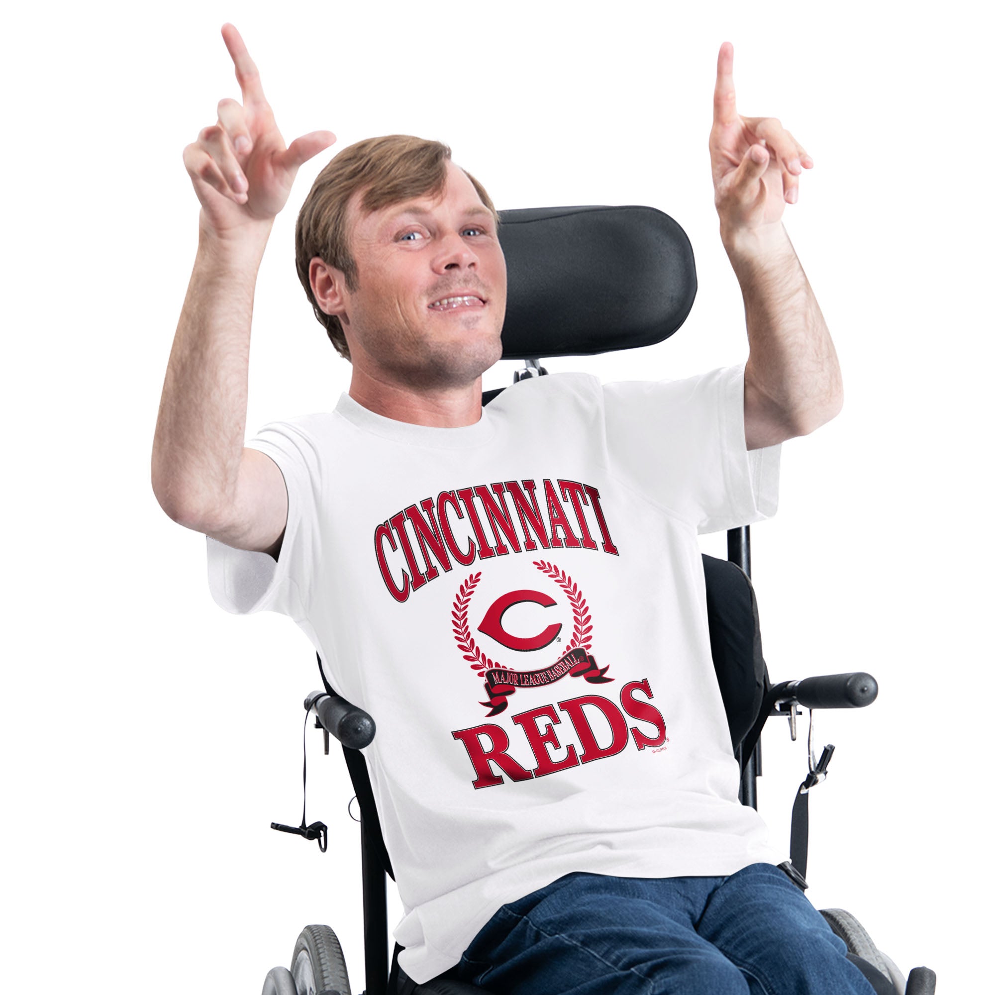 Men's Starter White Cincinnati Reds Adaptive Team Laurel T-Shirt