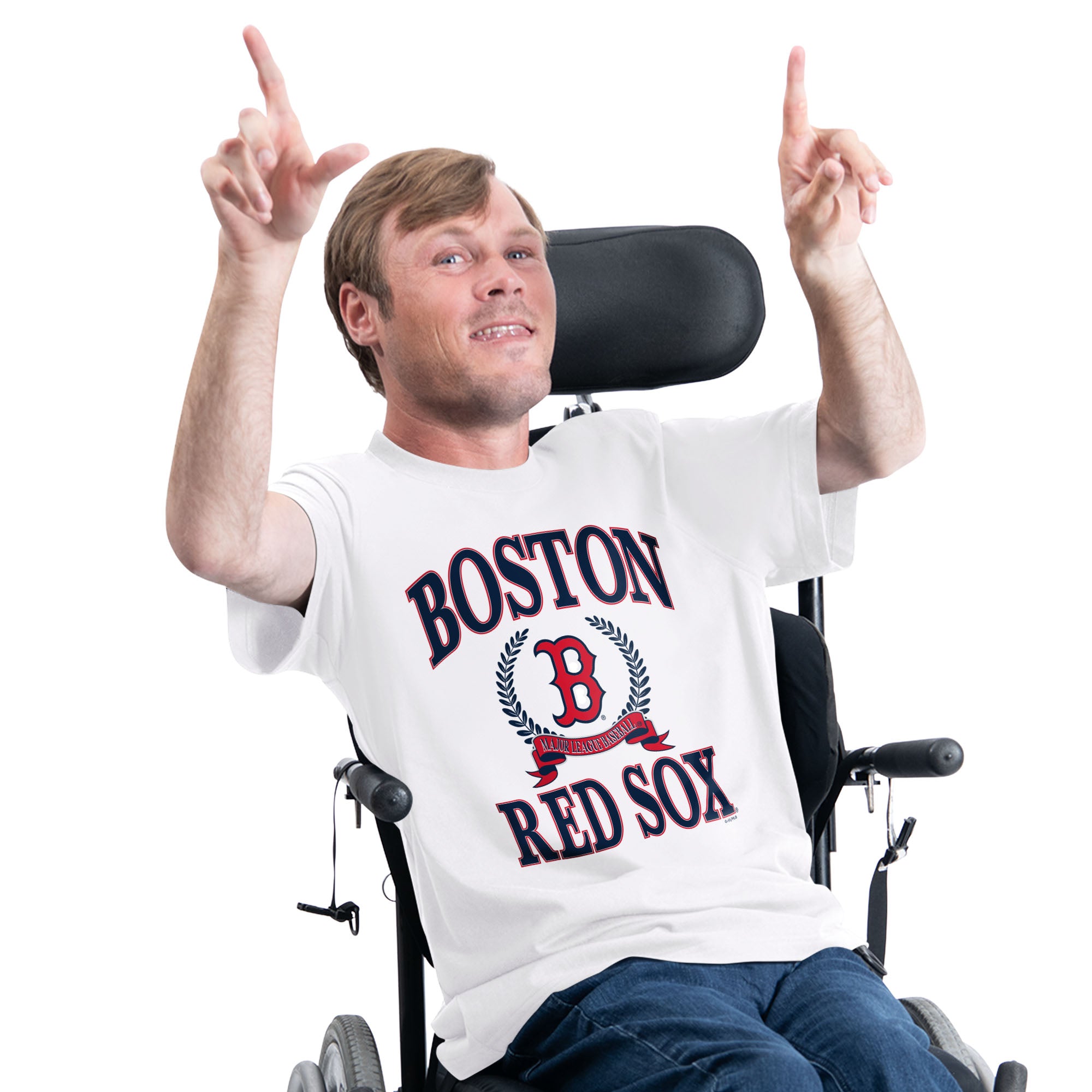 Men's Starter White Boston Red Sox Adaptive Team Laurel T-Shirt