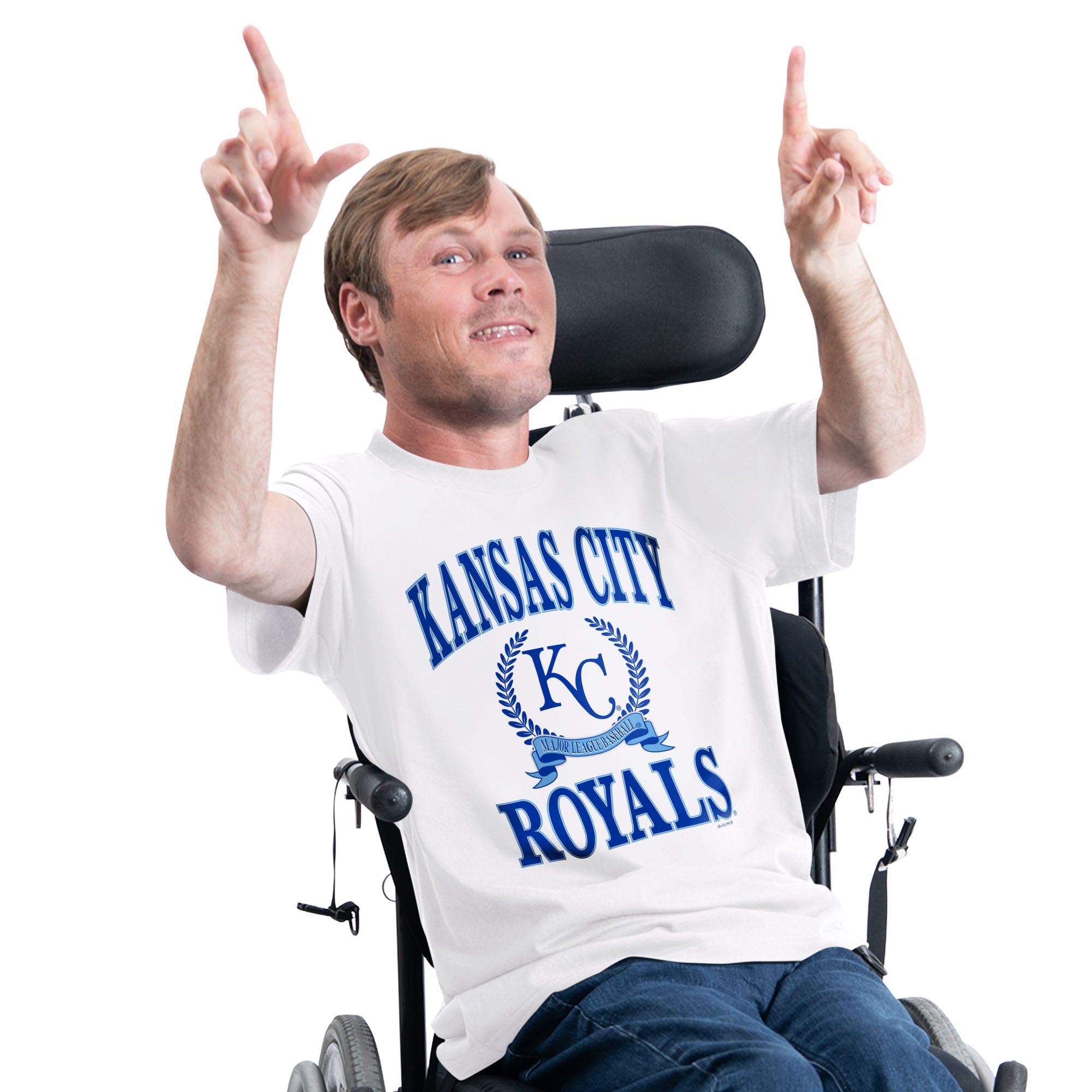 Men's Starter White Kansas City Royals Adaptive Team Laurel T-Shirt