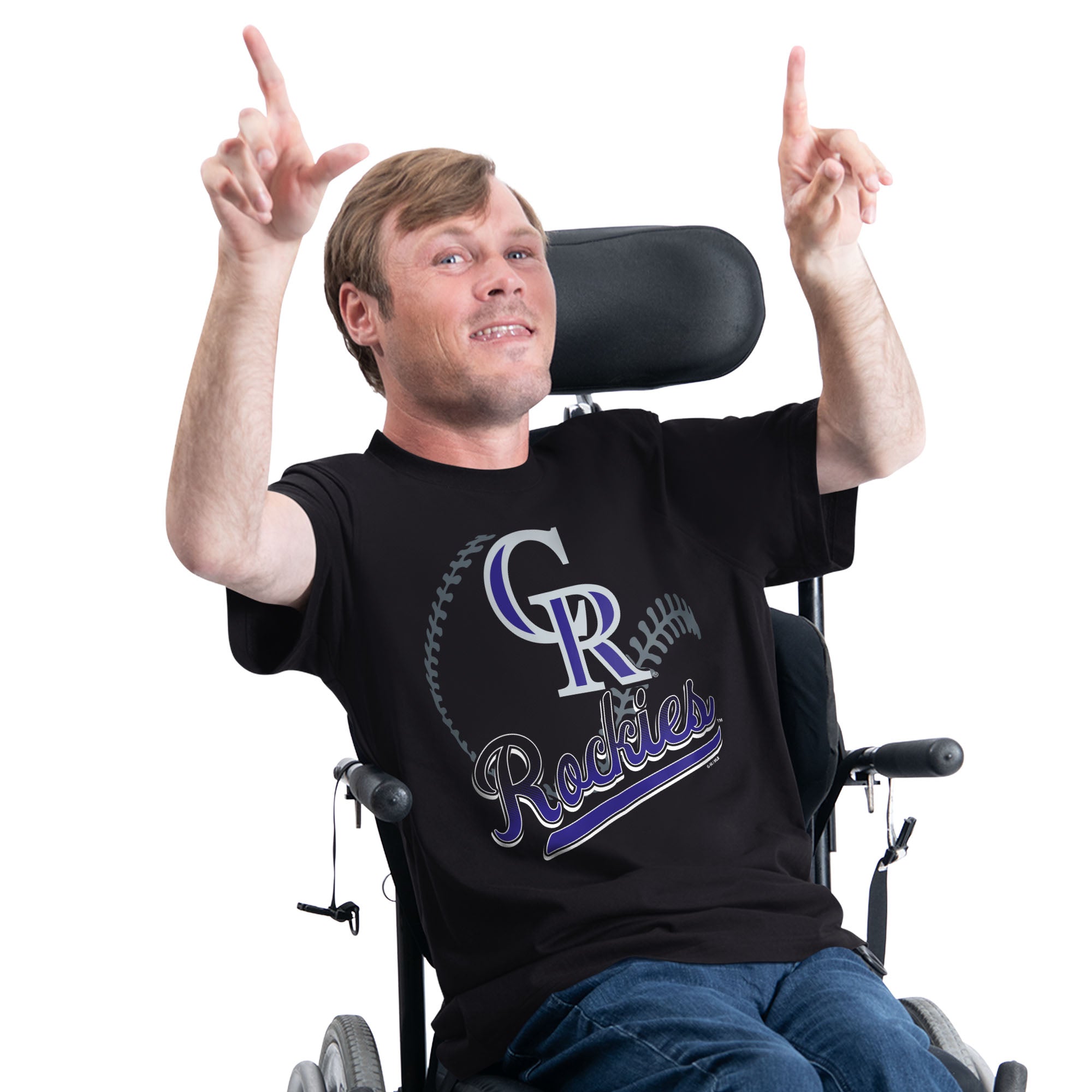Men's Starter Black Colorado Rockies Adaptive Shadow Pitch T-Shirt
