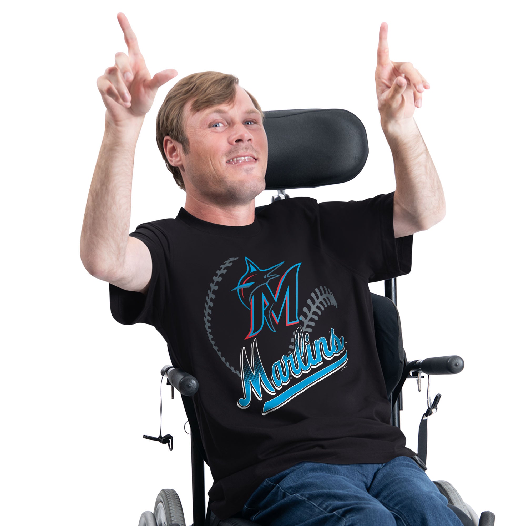 Men's Starter Black Miami Marlins Adaptive Shadow Pitch T-Shirt
