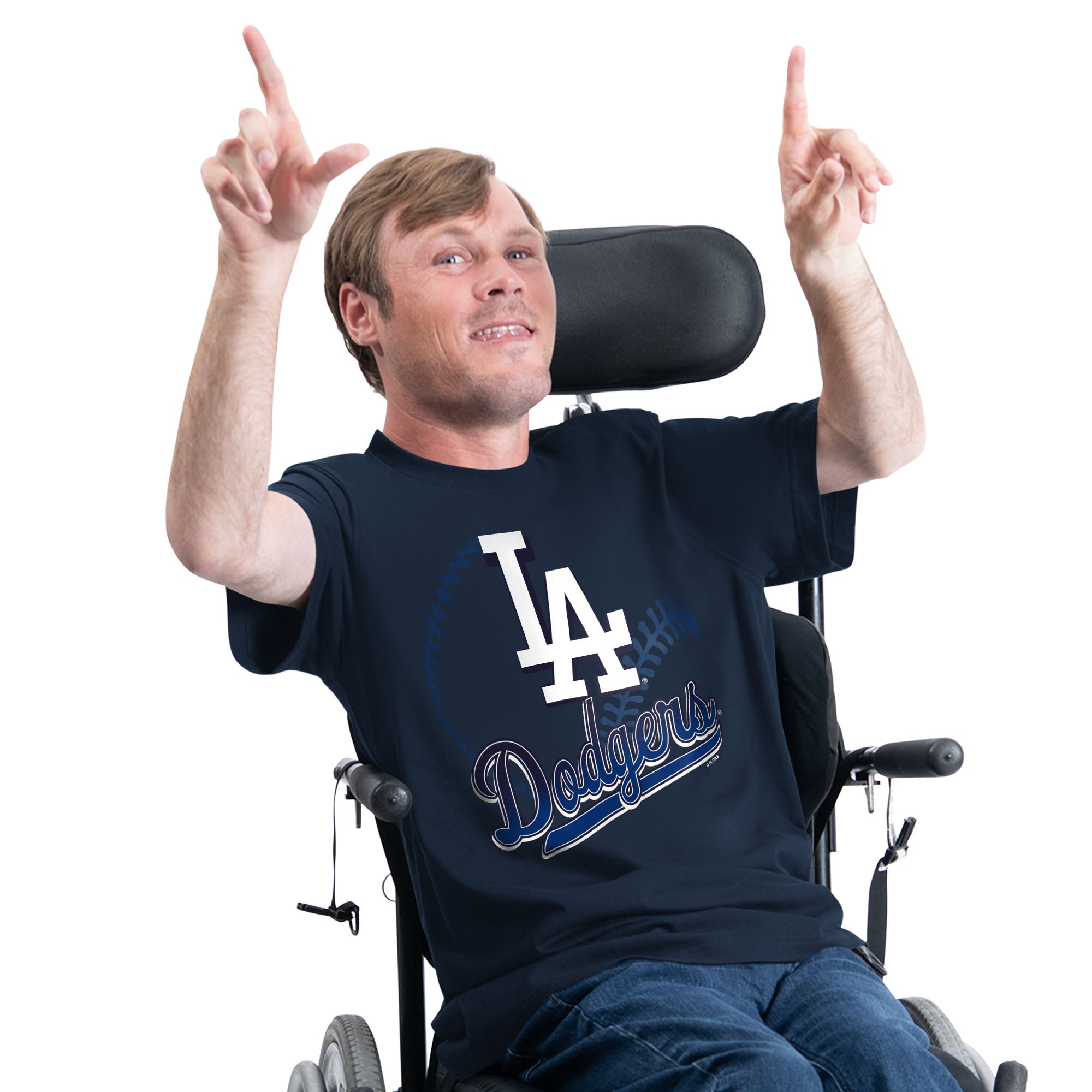 Men's Starter Navy Los Angeles Dodgers Adaptive Shadow Pitch T-Shirt