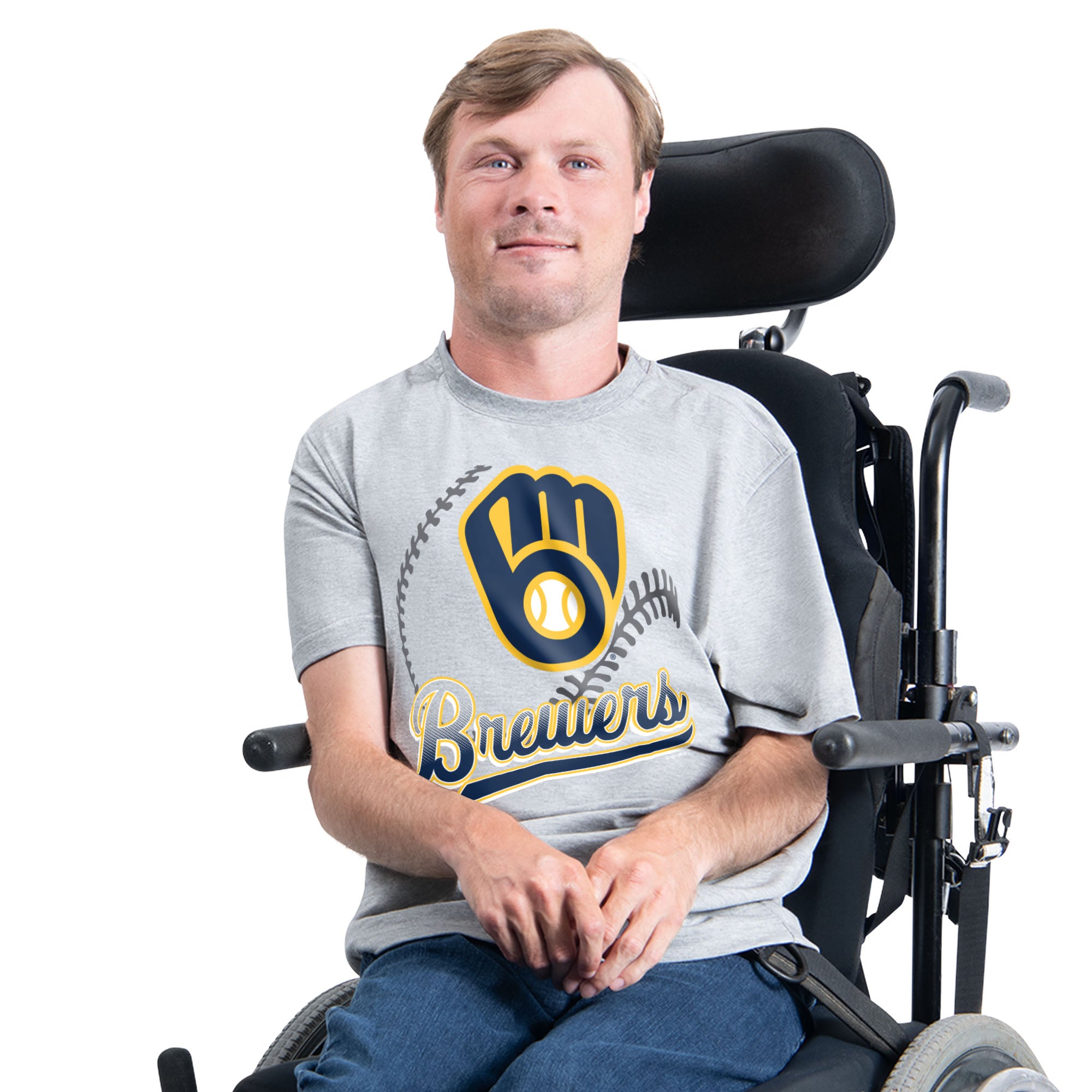Men's Starter Gray Milwaukee Brewers Adaptive Shadow Pitch T-Shirt